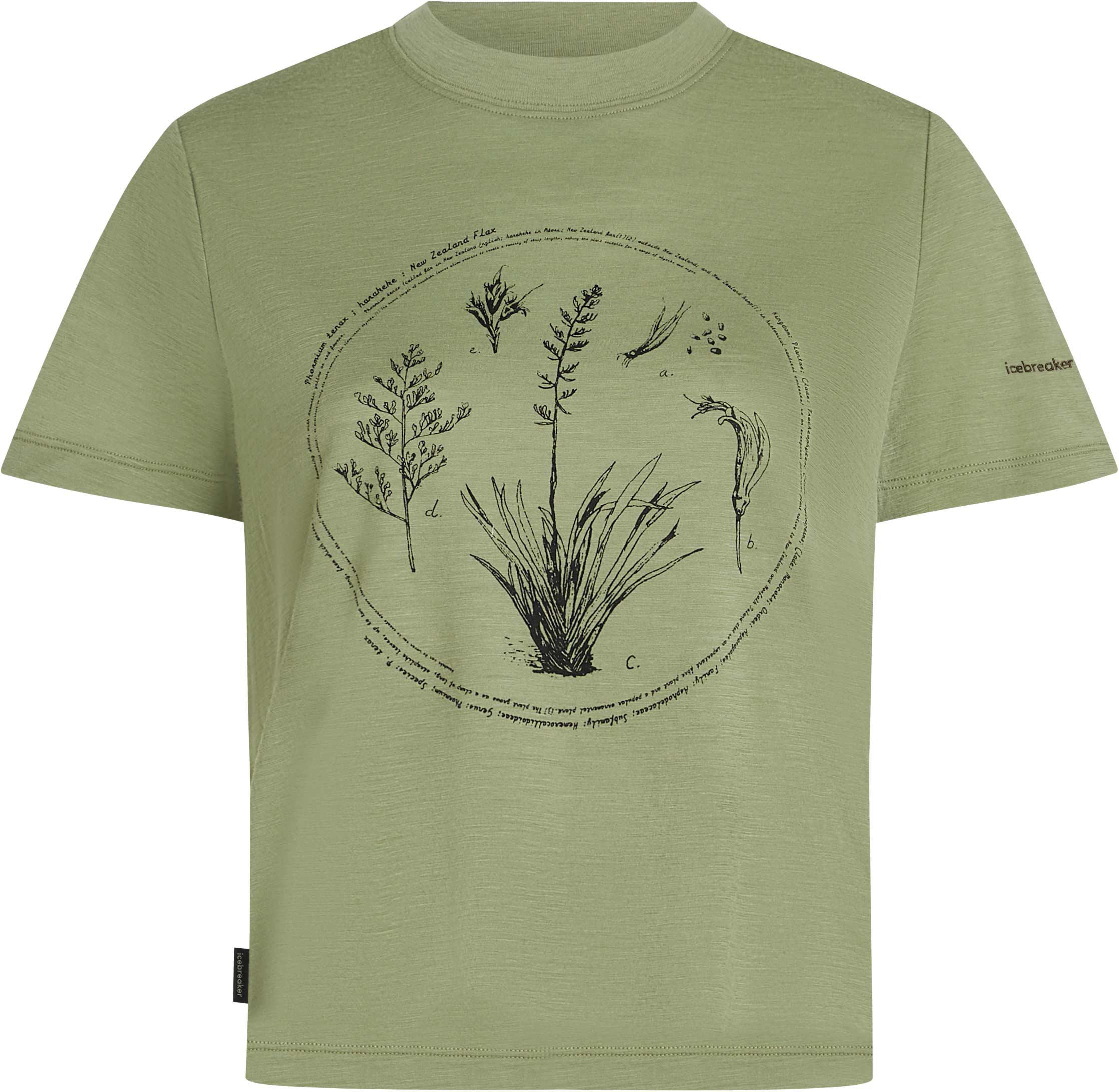 T-shirt de randonnée en laine de mérinos légère - W Merino 150 Tech Lite SS Crop Tee Seed Story Lichen en Laine - Taille XS