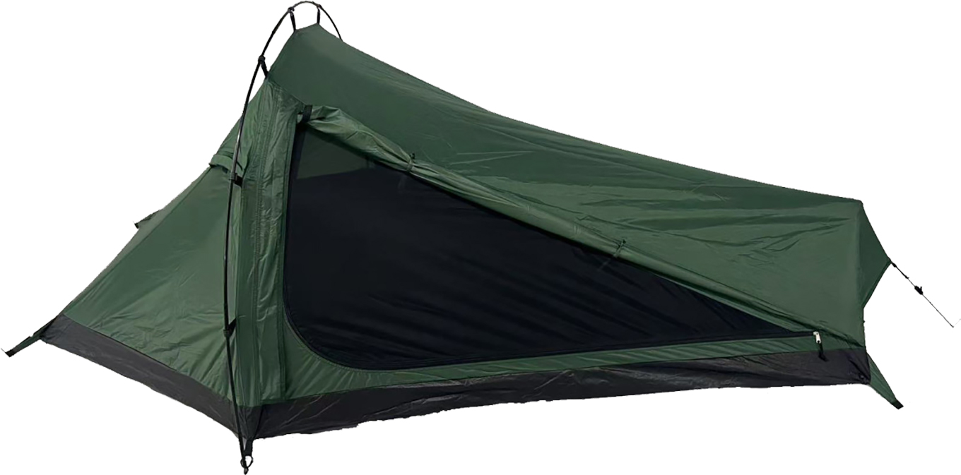 Tente de trekking légère et compacte 2 places - Shelter en Aluminium - Vert
