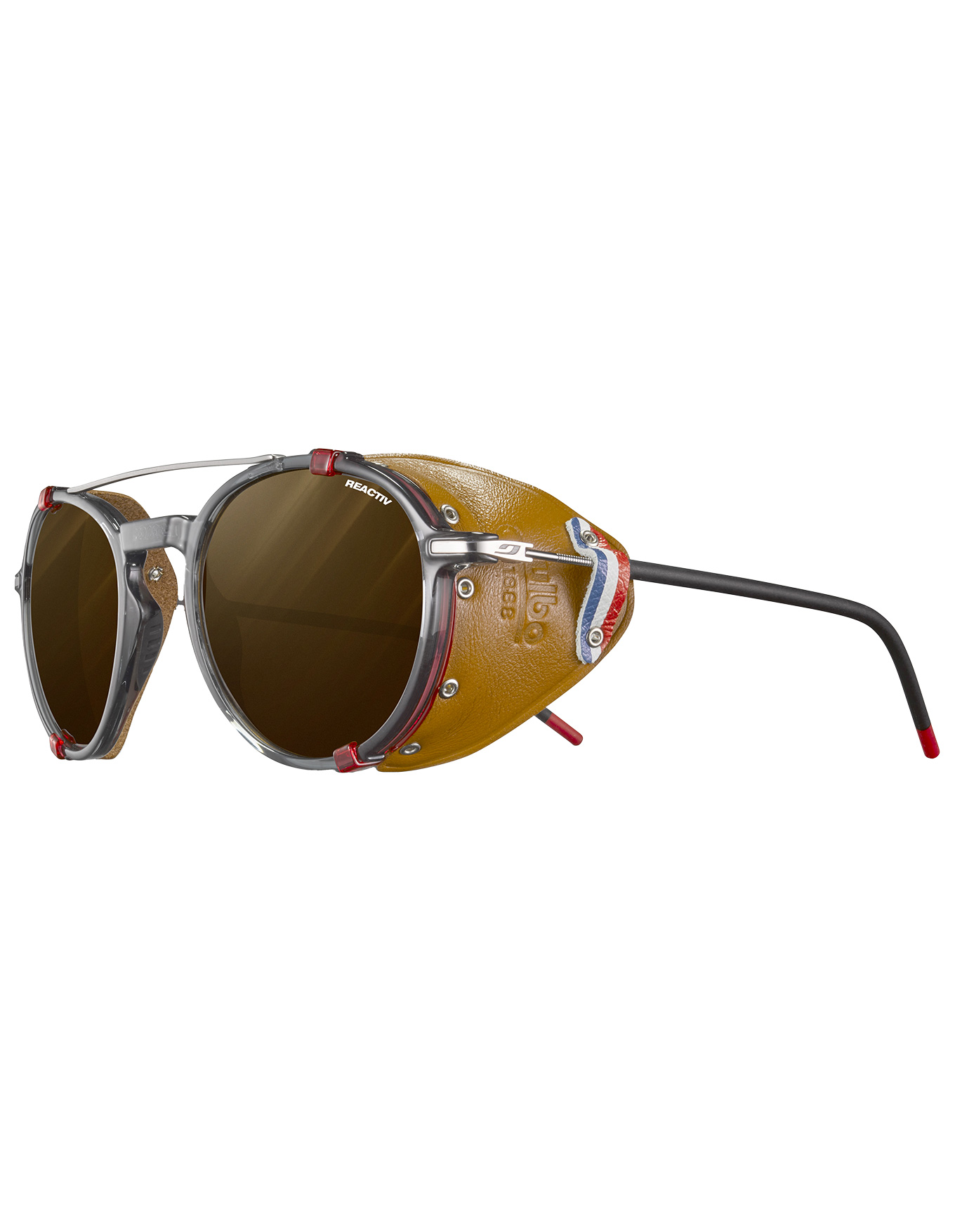 Lunettes de soleil - Legacy Noir/Rouge/Marron Reactiv 2-4 Polarized en Cuir