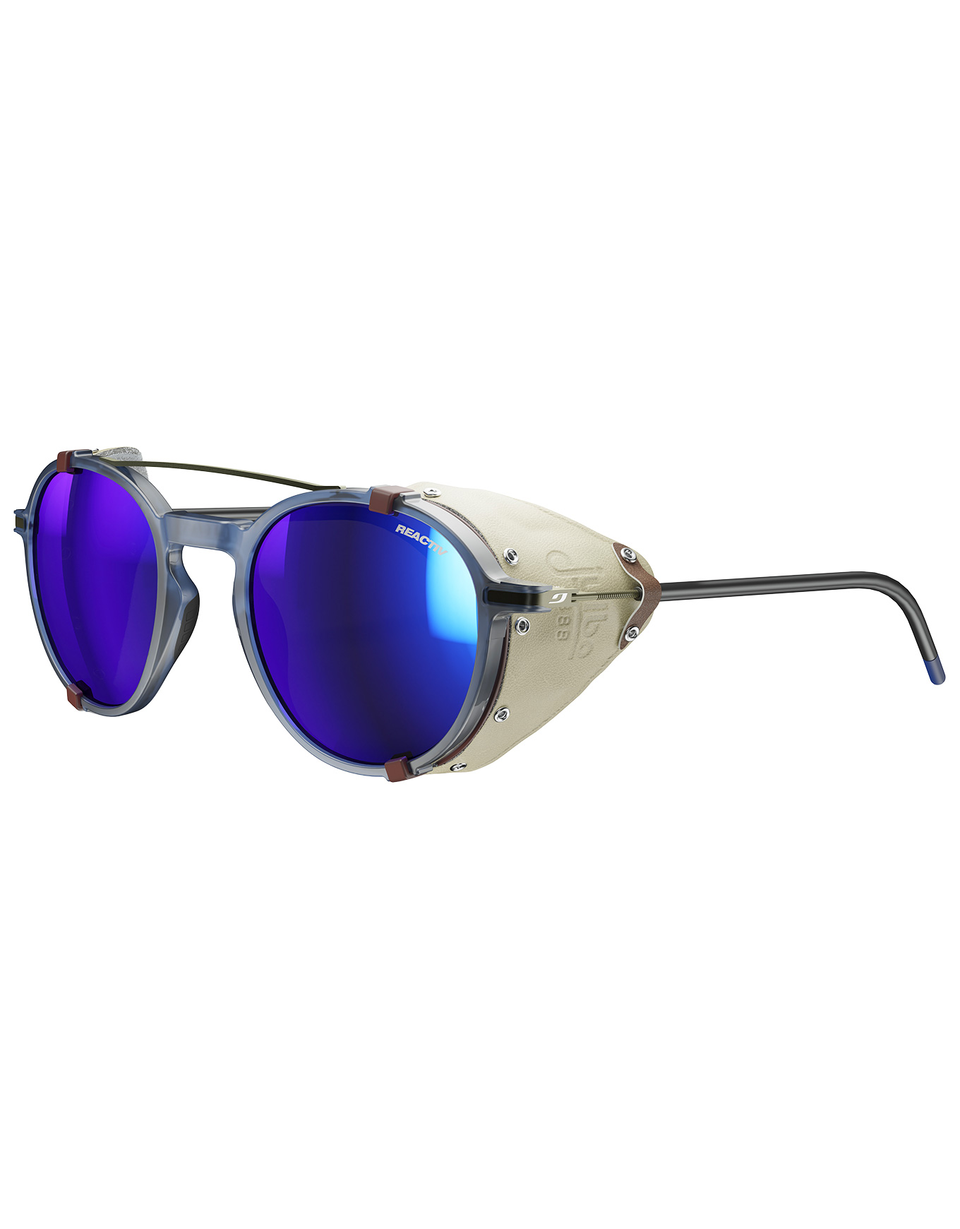 Lunettes de soleil polarisées - Legacy Bleu/Noir RV 2-4 en Cuir