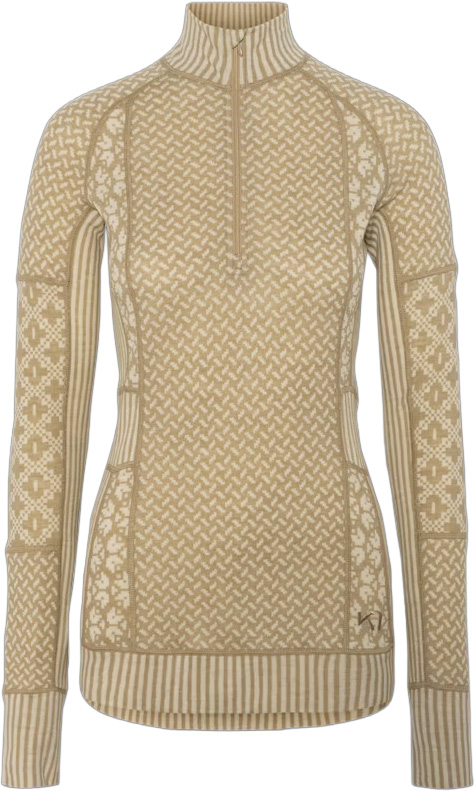 Technische erste Schicht aus Merinowolle Smekker Half-Zip Baselayer Mocha für Damen aus Wolle Größe XS Beige