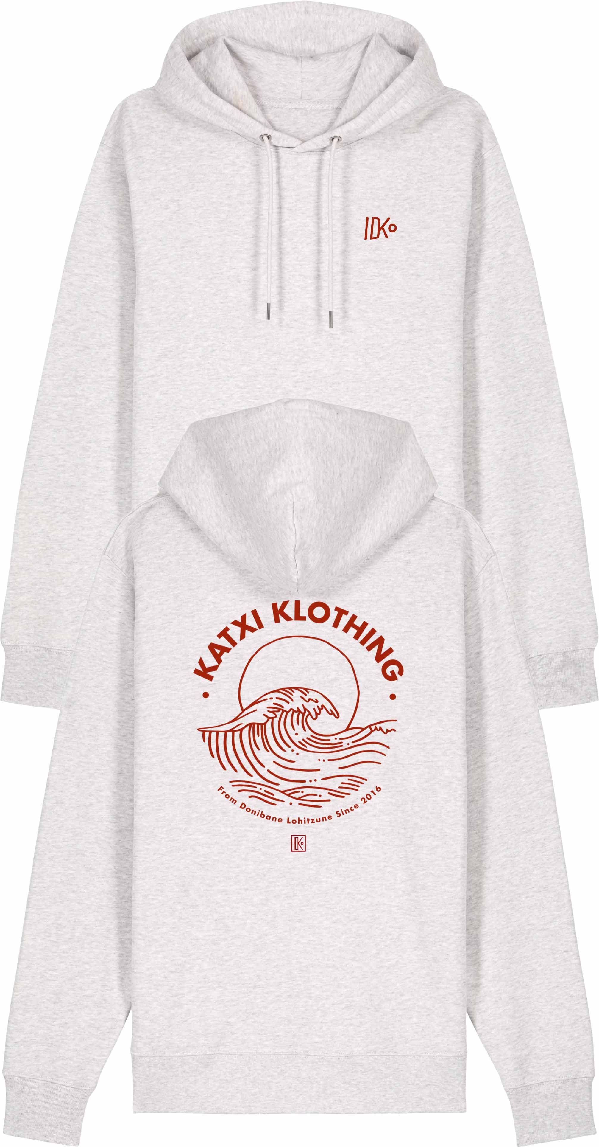Sweat en coton biologique - Belharra Hoodie Gris en Coton - Taille L