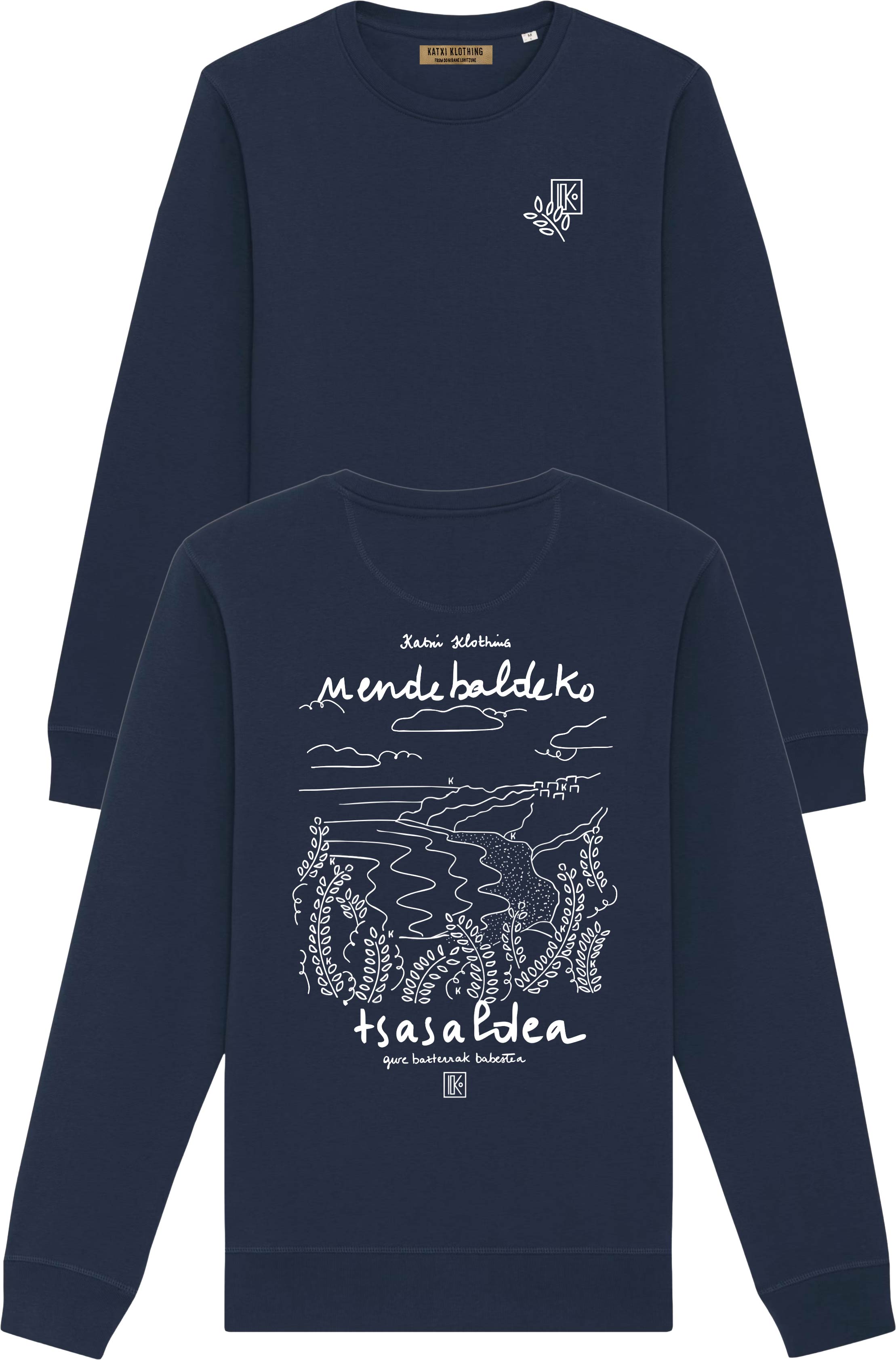 Sweat en coton biologique - Itsasaldea Sweat Navy en Coton - Taille M
