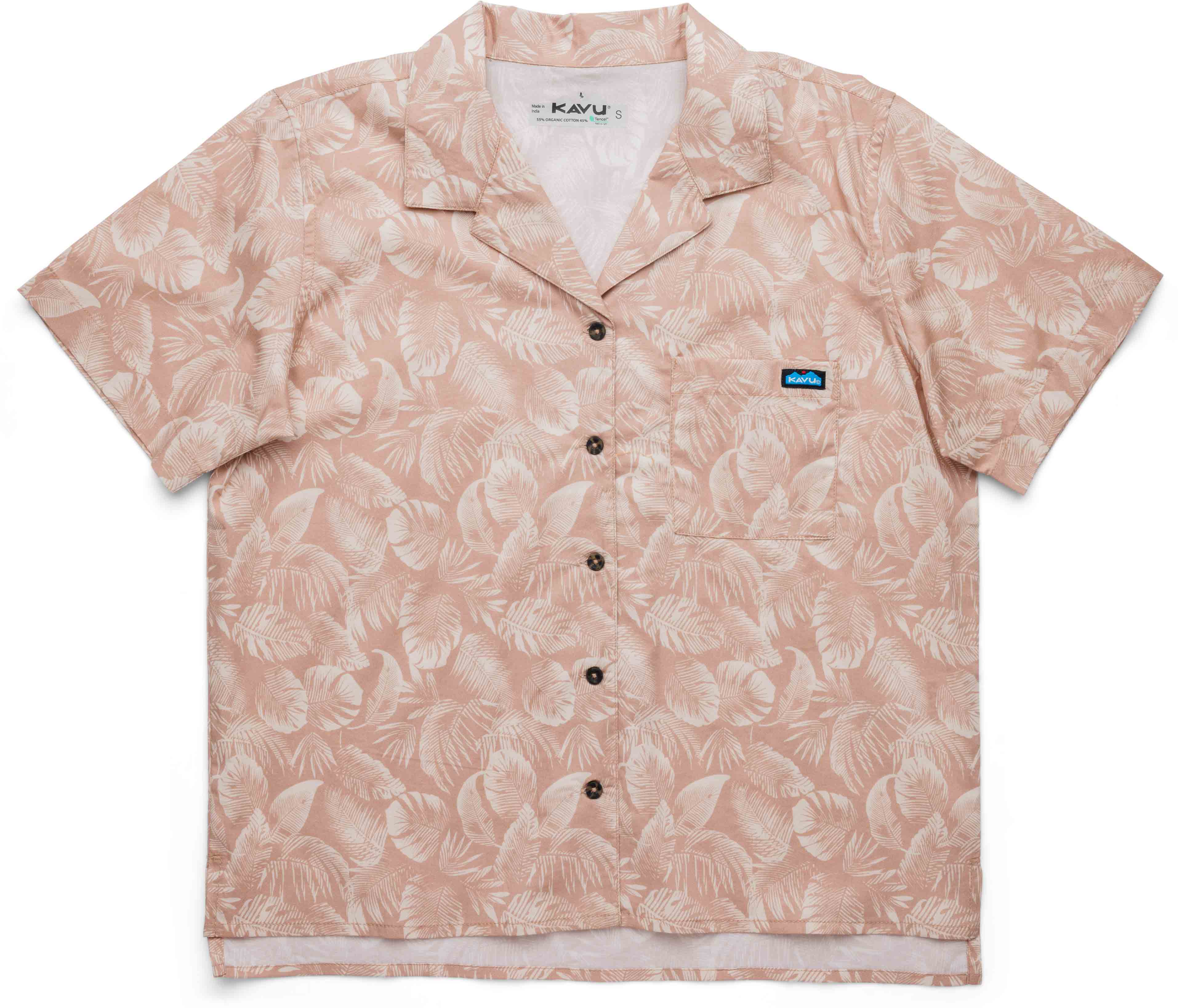 Chemise en coton biologique - Cedar Springs Shirt W Passion Palm en Coton - Taille M - Beige