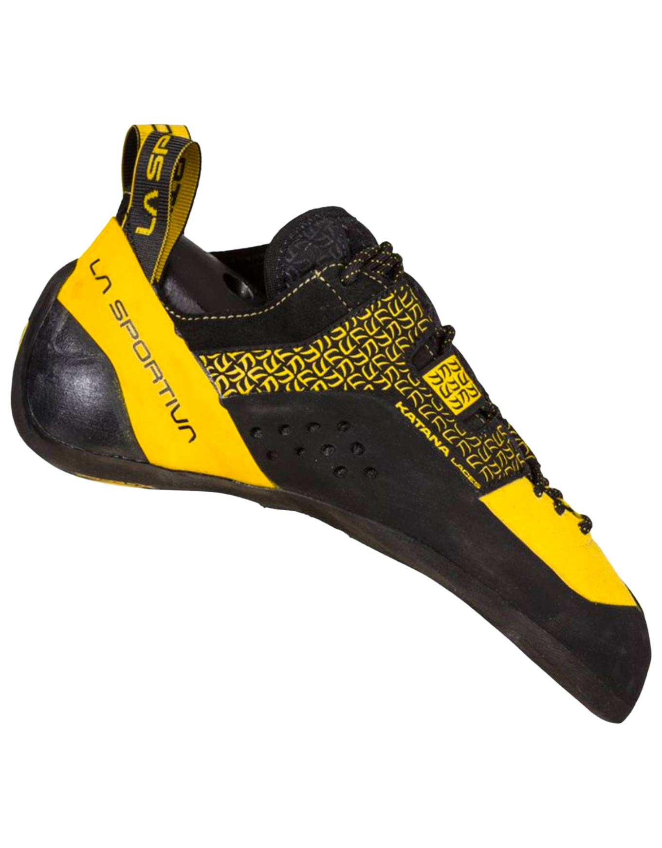 Chaussons d'escalade - Katana Laces Yellow/Black en Cuir - Taille 39 - Jaune