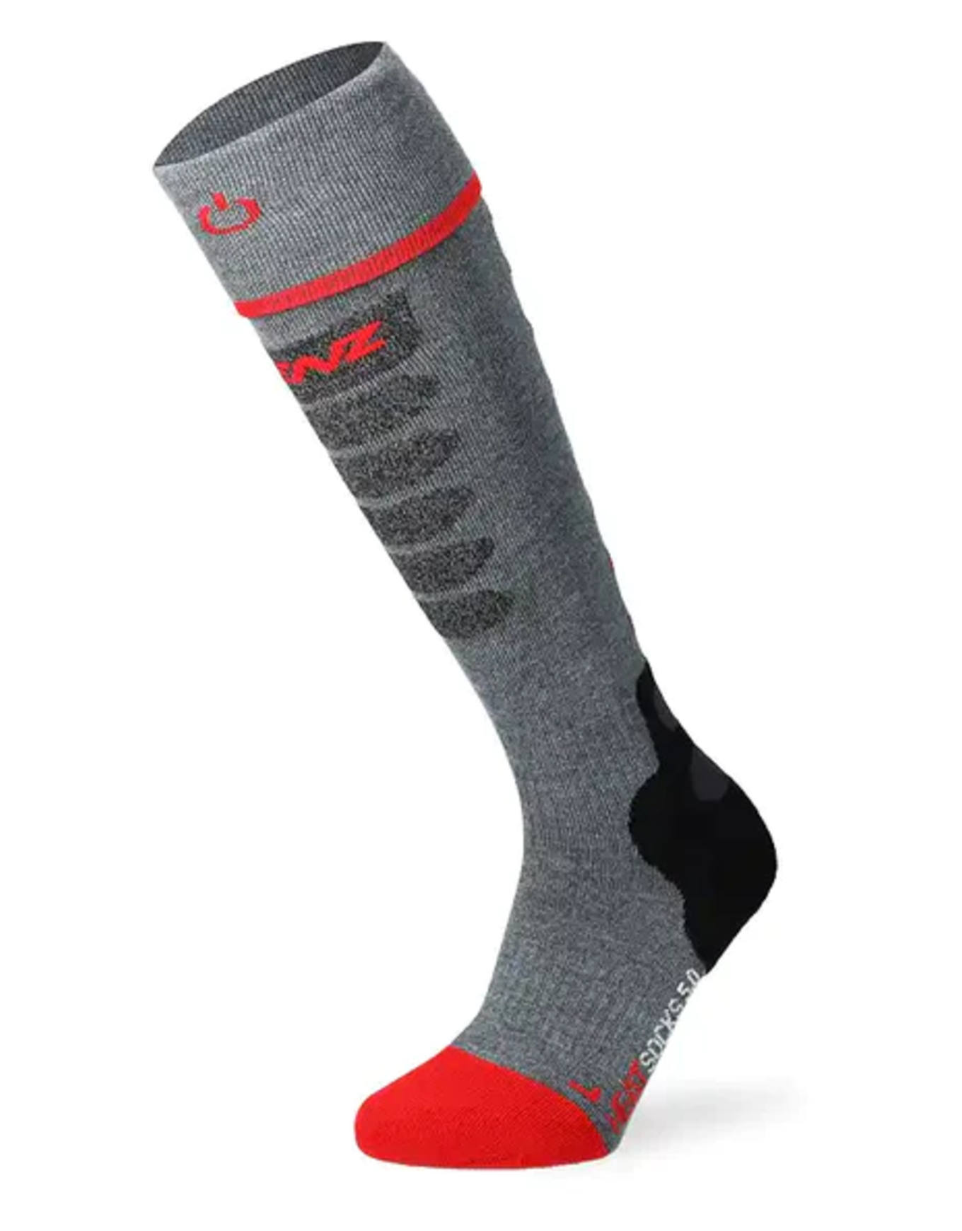 Beheizbare Socken Heat Sock 5.1 Toe Cap Slim Fit Grise / Rouge aus Wolle Größe 39-41 Grau