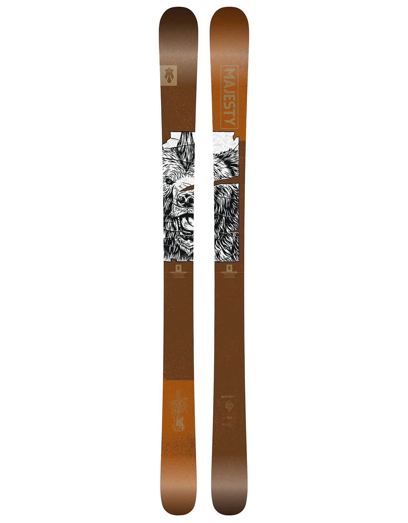 Skis freeski - Dirty Bear XL 2026 en Bois - Taille 180 cm - Orange