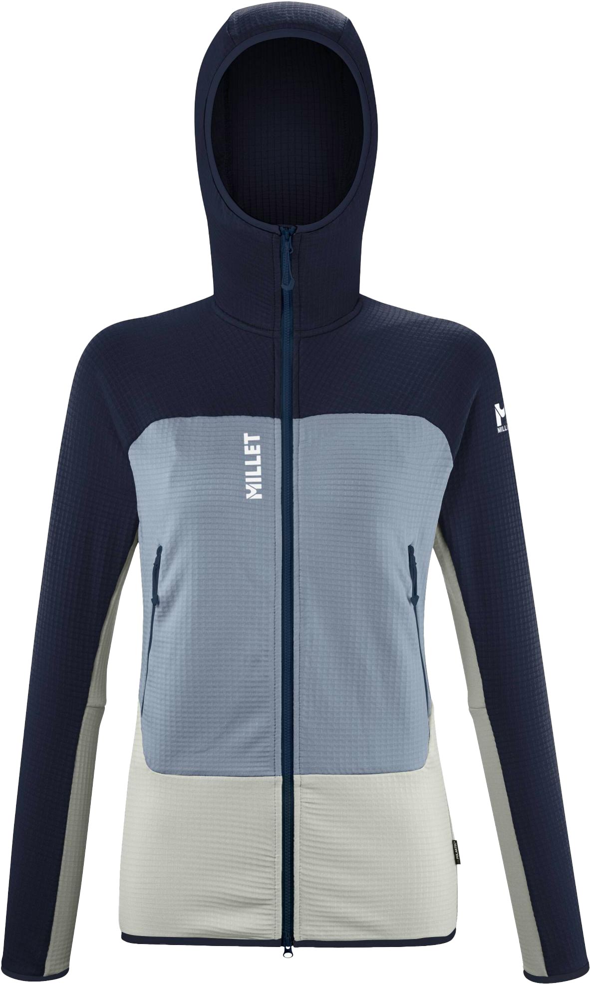 Technisches Fleece aus Polartec® Fusion Grid Hoodie W Foggy Dew Saphir für Damen Größe L Weiß