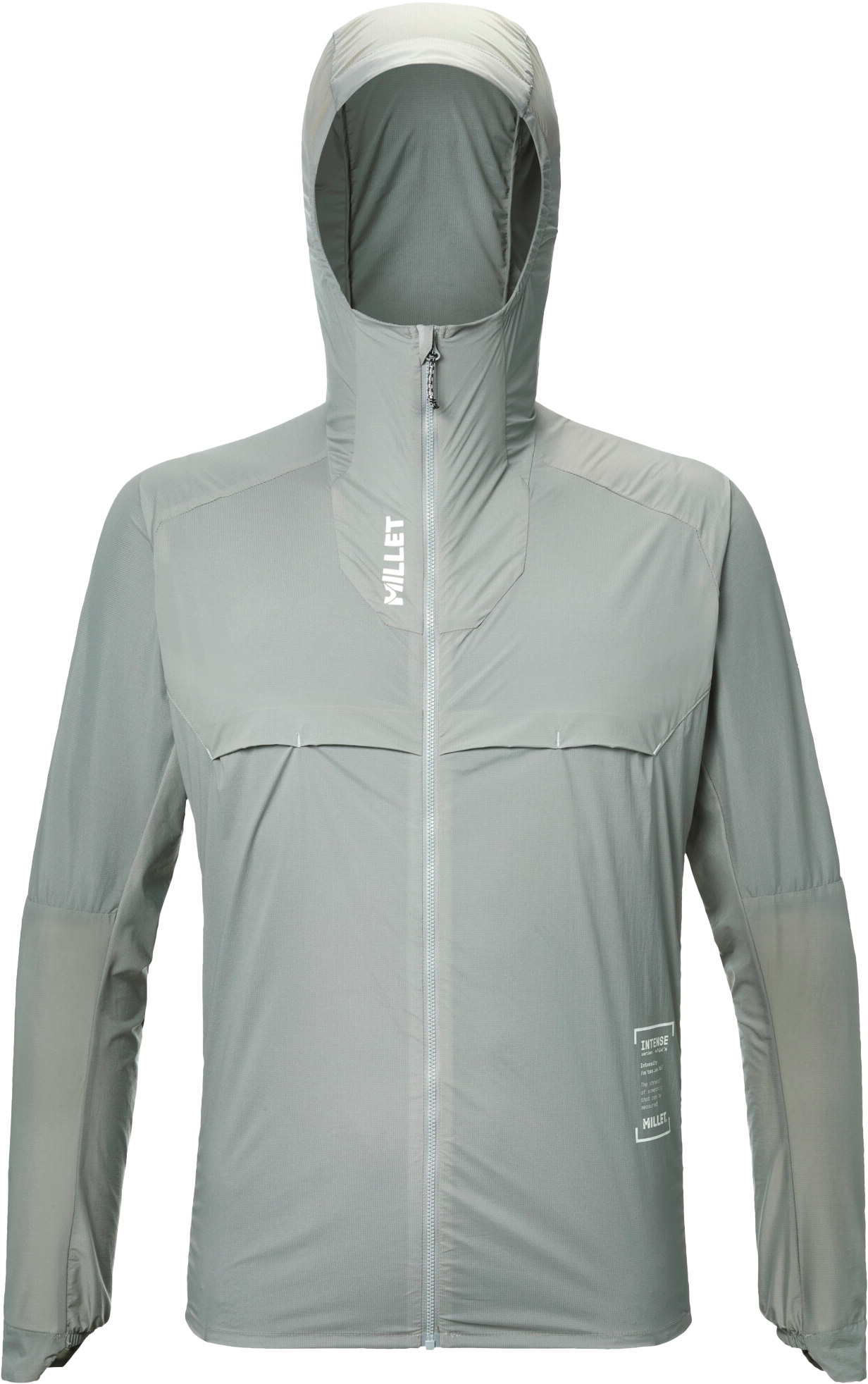 Veste de trail coupe-vent et stretch - Intense Windbreaker Jacket M Granite en Softshell - Taille M - Gris