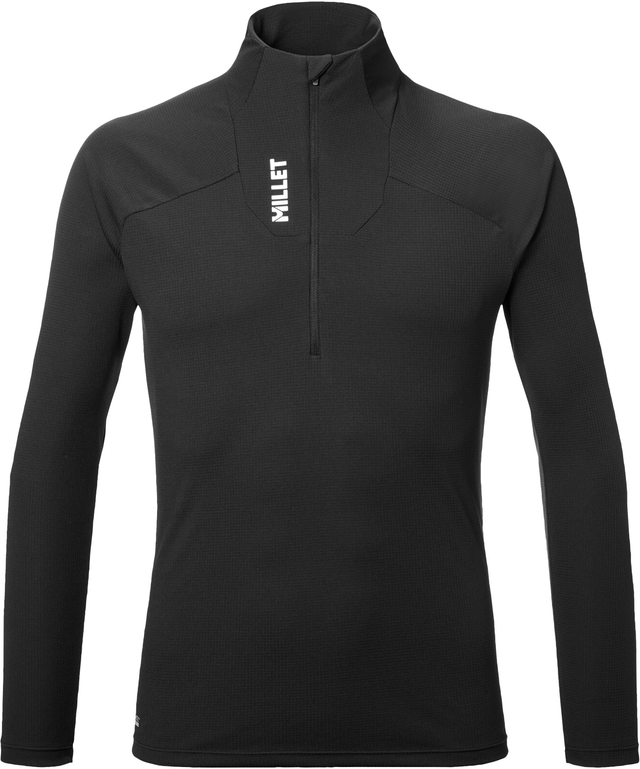 T-shirt d'alpinisme stretch, léger et respirant avec col montant demi-zippé - Kamet Zip LS M Black - Taille XL - Noir