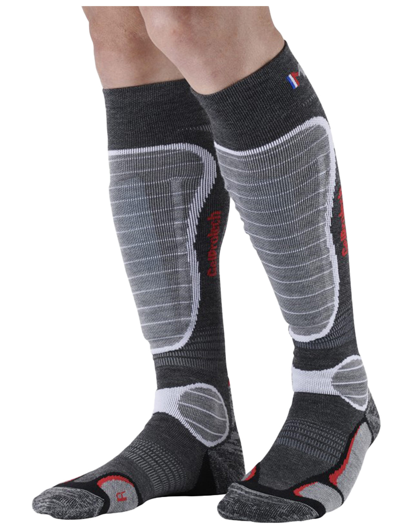 Skisocken mit Schienbeinschutz – Unisex – GelProtech Ski Wool GelProtech Ski Wool Socks Gris für Herren aus Wolle Größe 39-40