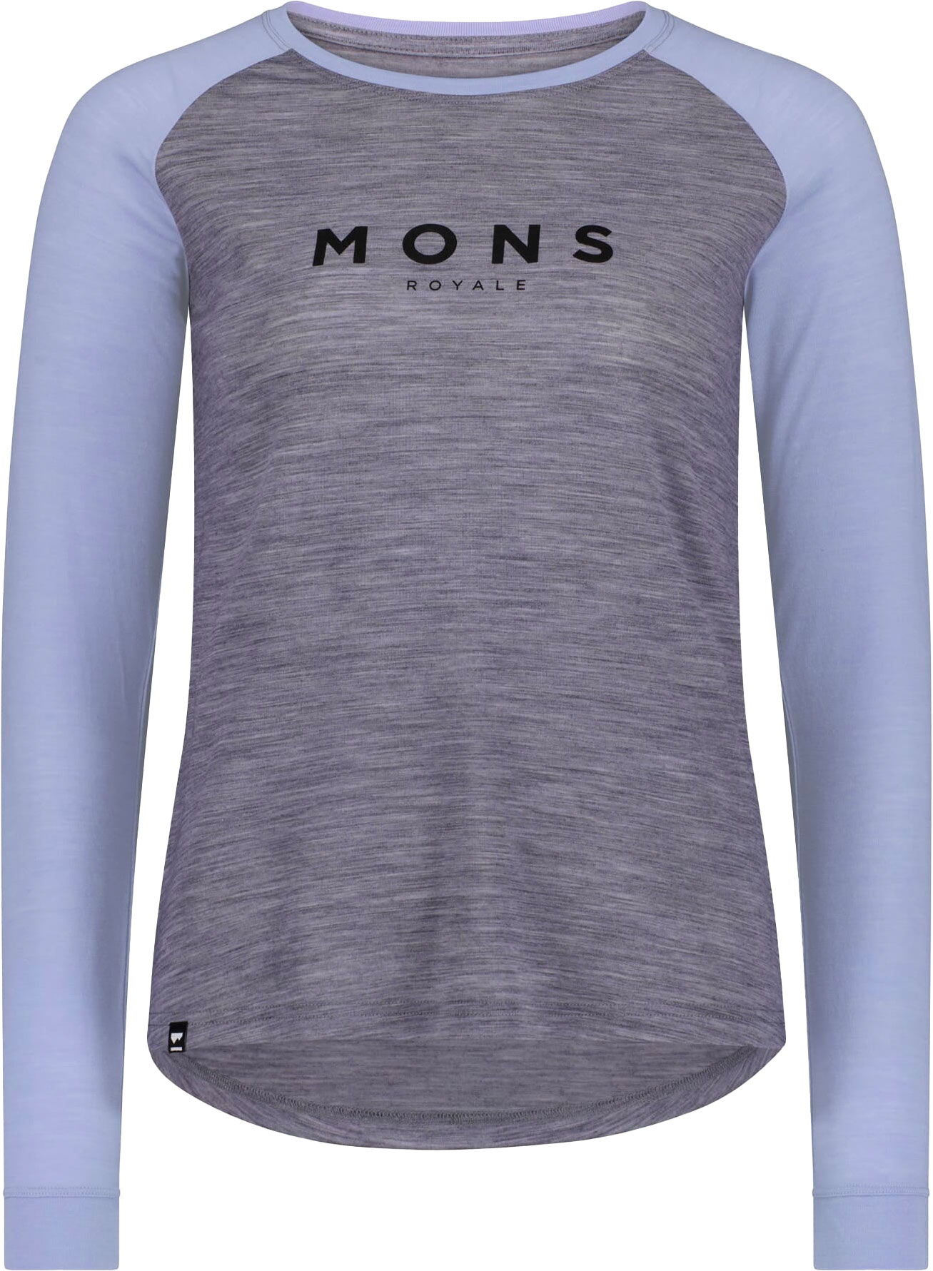 T-shirt en laine de mérinos - Icon Merino Raglan LS W Grey Heather/Skyline - Taille S - Violet