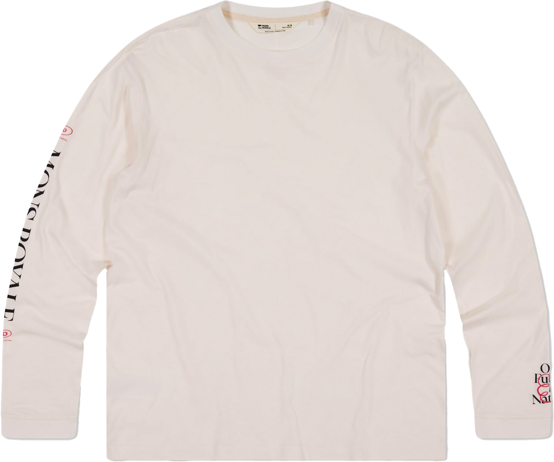 T-shirt en coton bio/laine de mérinos - Yonder Merino Organic Cotton LS M Vintage White en Coton - Taille M - Beige