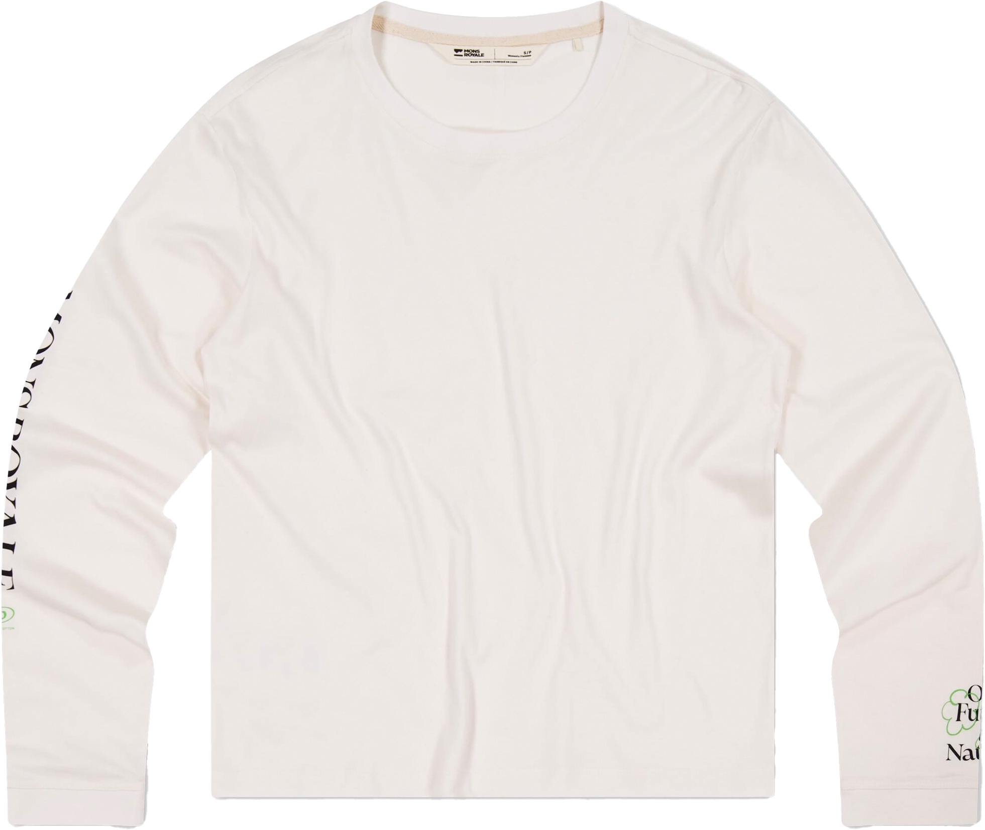 T-shirt en coton bio/laine de mérinos - Yonder Merino Organic Cotton LS W Vintage White en Coton - Taille M - Beige
