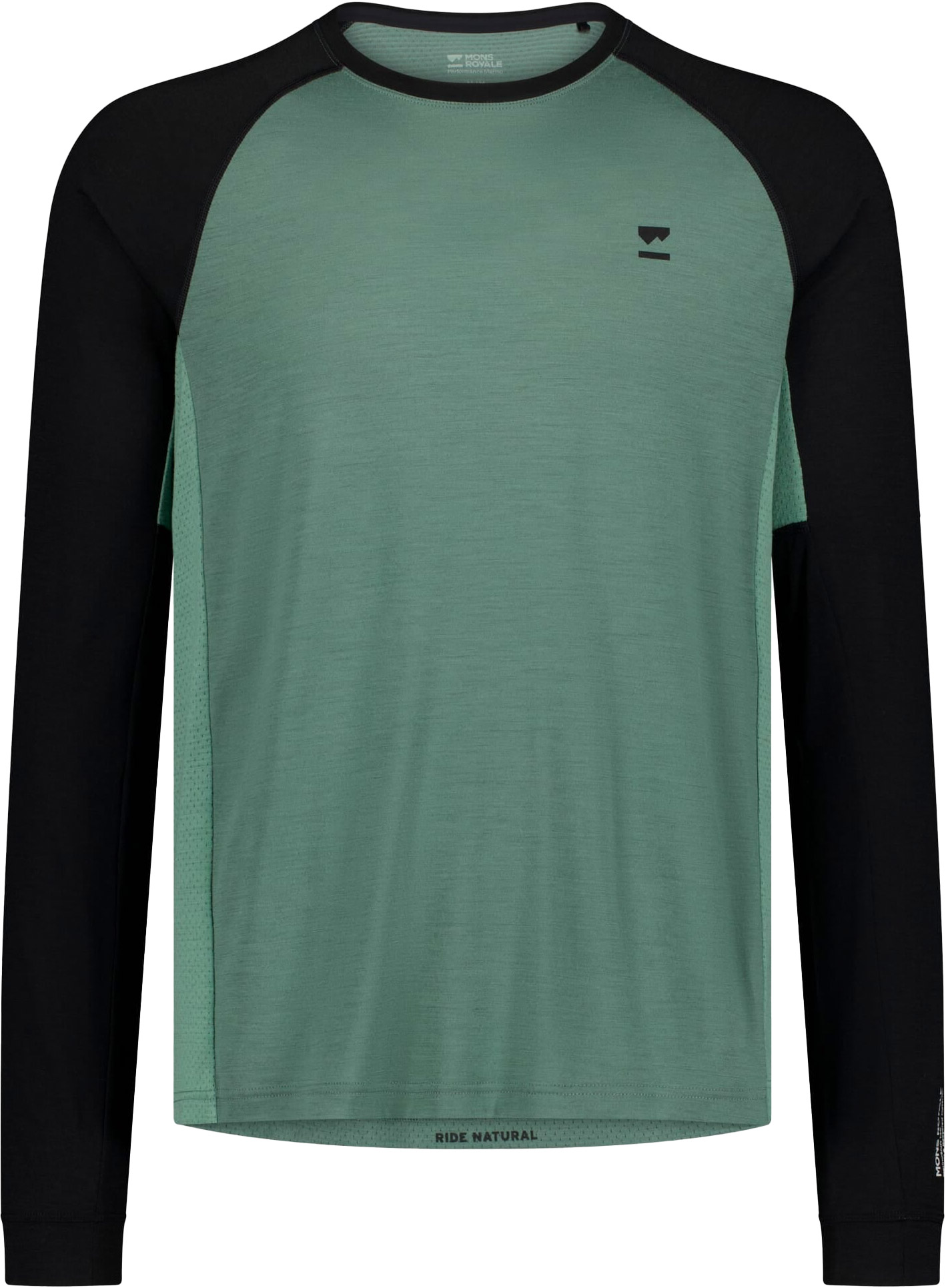 T-shirt de VTT en laine de mérinos - Tarn Merino LS M Cypress/Black/Thyme en Nylon - Taille M - Vert