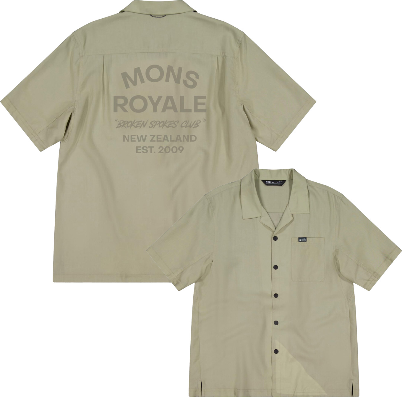 Chemise en laine de mérinos et Tencel® - - Breezer M SS Shirt M Dried Eucalyptus en Laine - Taille L - Beige