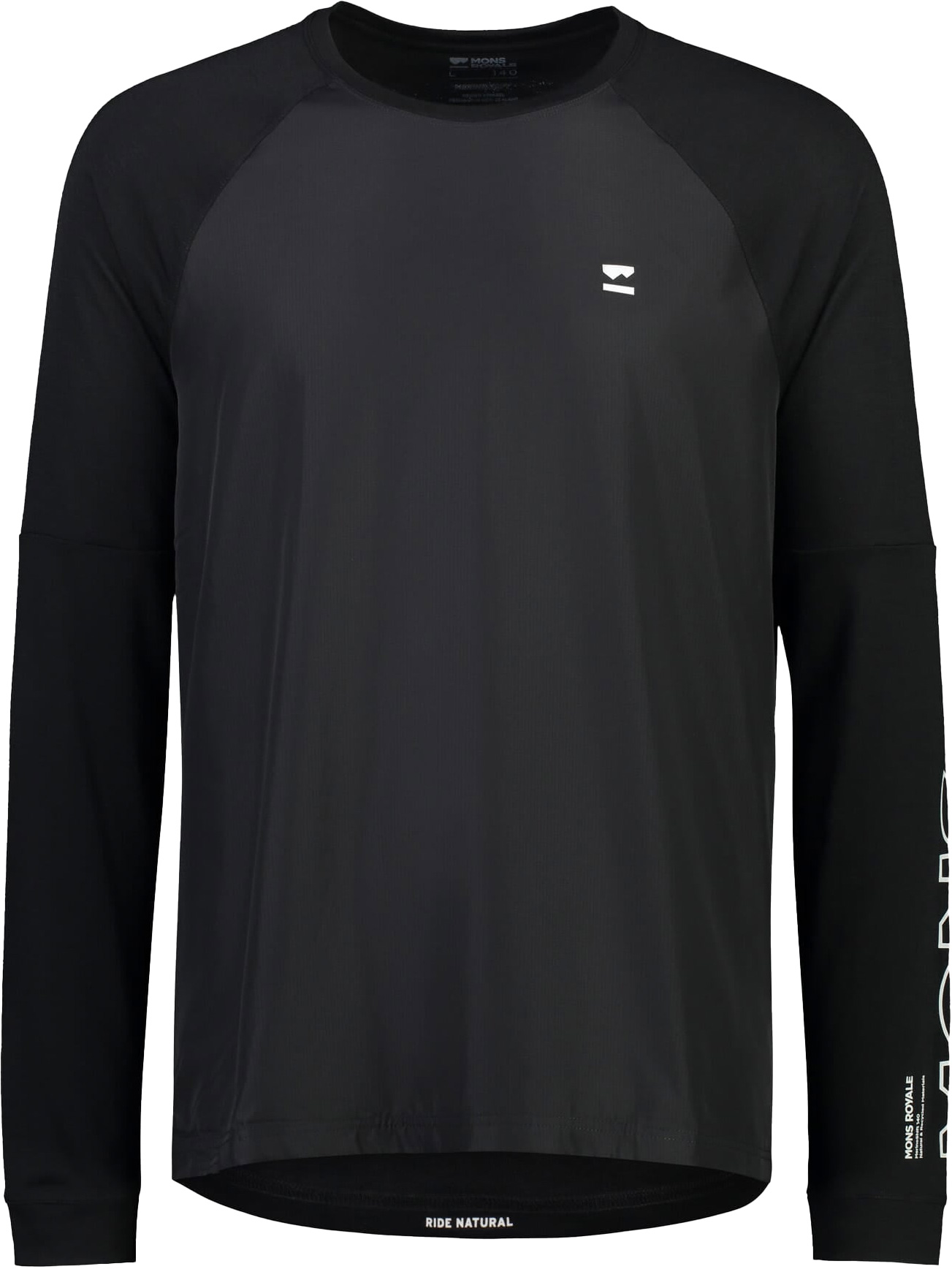T-shirt de VTT coupe -vent en laine de mérinos - Tarn Merino Wind Jersey M Black en Laine - Taille L - Noir