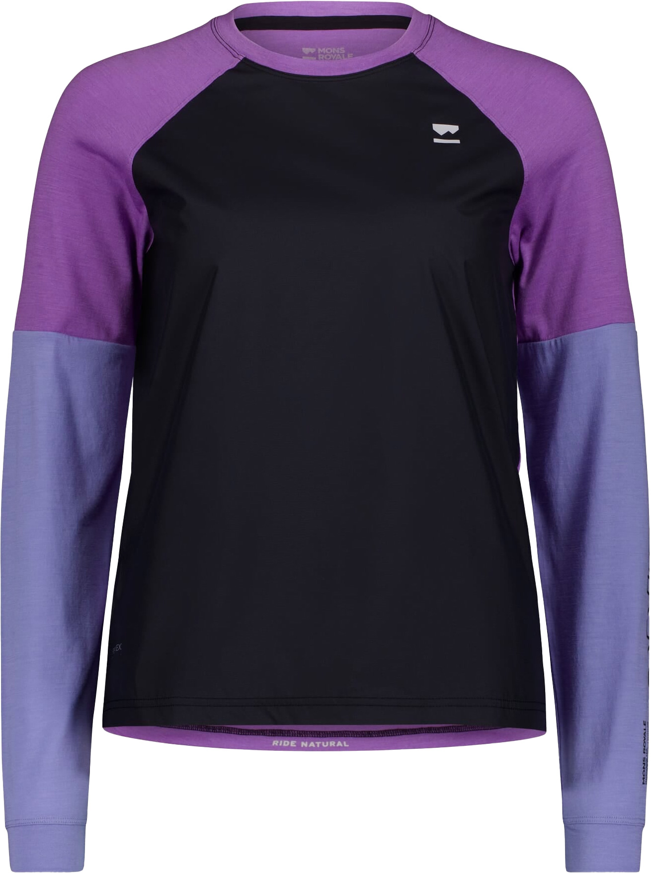T-shirt de VTT coupe -vent en laine de mérinos - Tarn Merino Wind Jersey W Skyline/Bloom/Black en Laine - Taille M - Violet