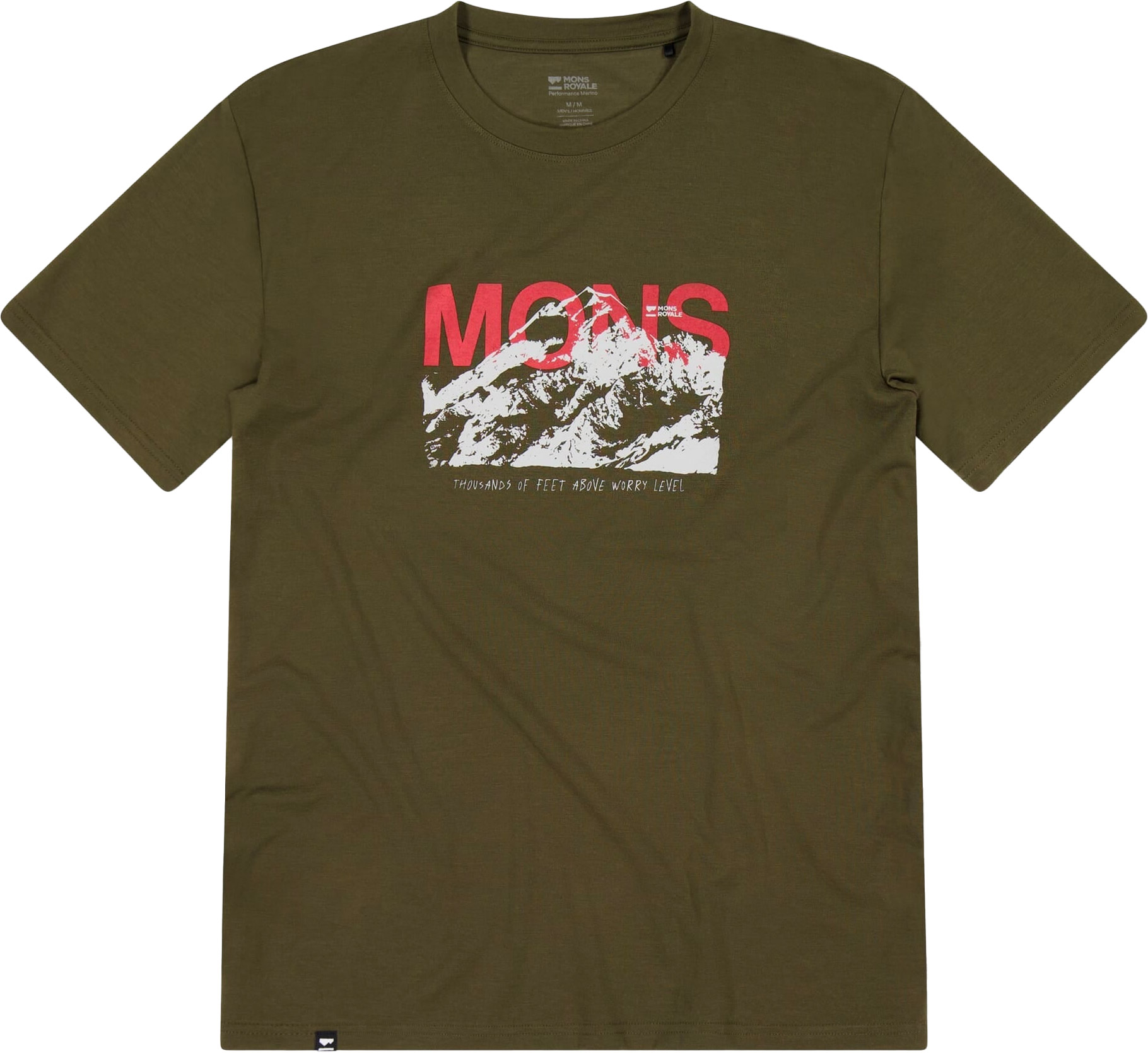 T-shirt en laine de mérinos - Icon Merino T-Shirt Dark Olive en Nylon - Taille S - Kaki