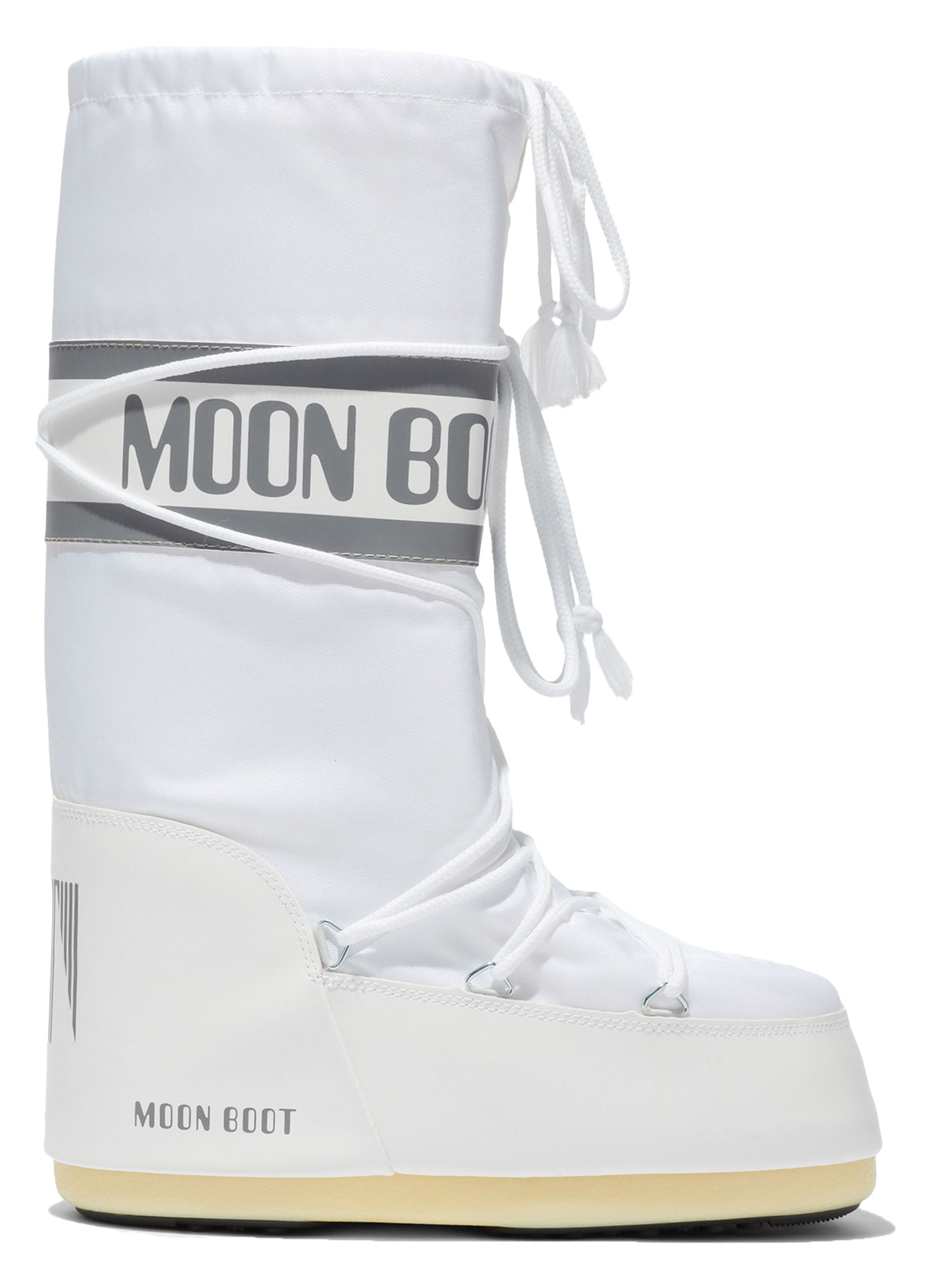 Damen-Schneestiefel – Icon Nylon Moon Boot Nylon Blanche/Argent für Damen Größe 27-30 Weiß