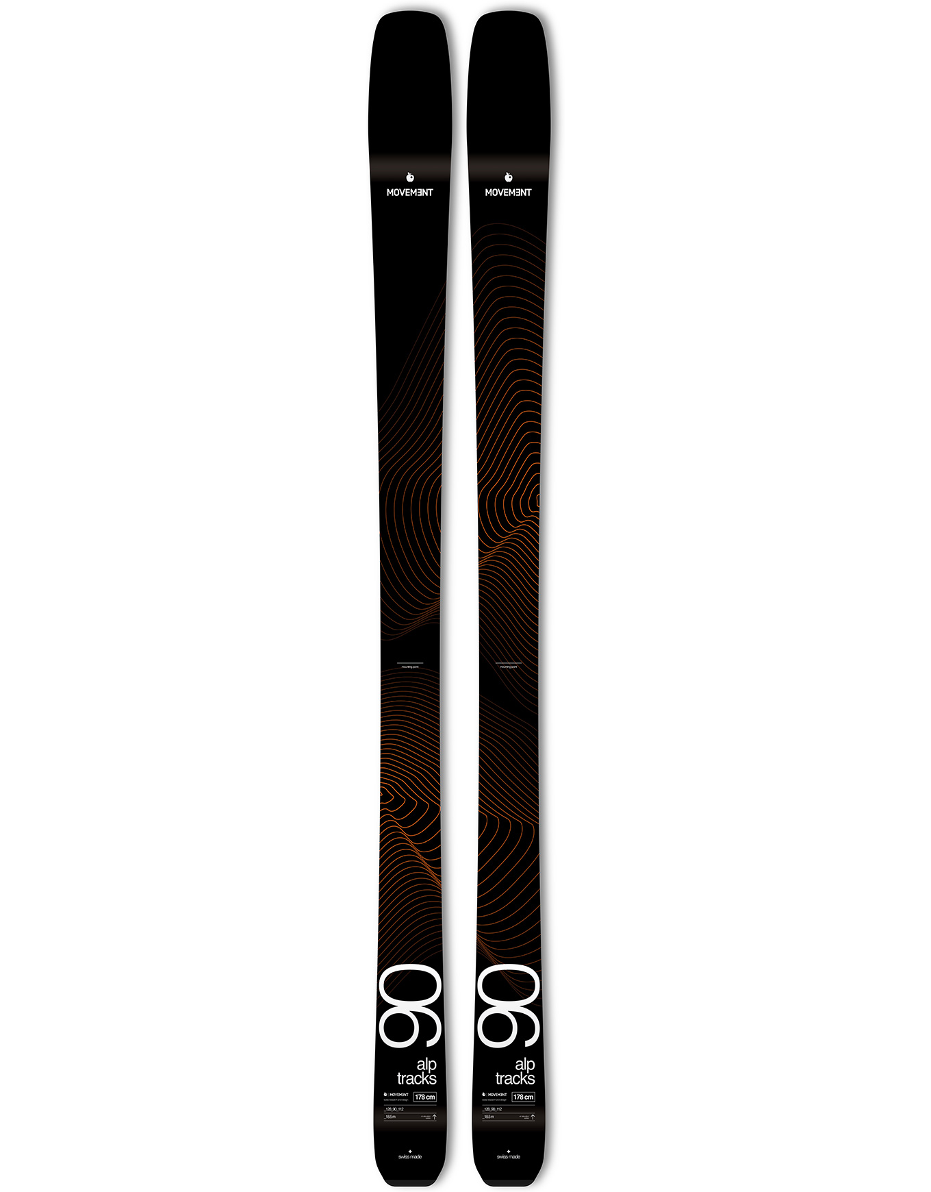 Skis de randonnée - Alp Tracks 90 Swiss 2026 en Bois - Taille 178 cm - Navy