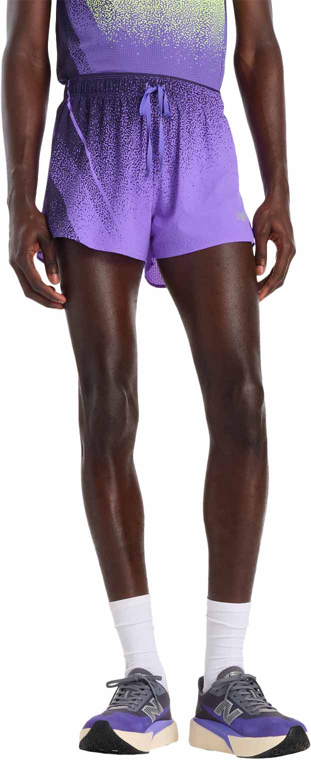 Short de trail running stretch à séchage rapide - RC Ultra Light Printed Short 3" Electric Purple - Taille M - Violet