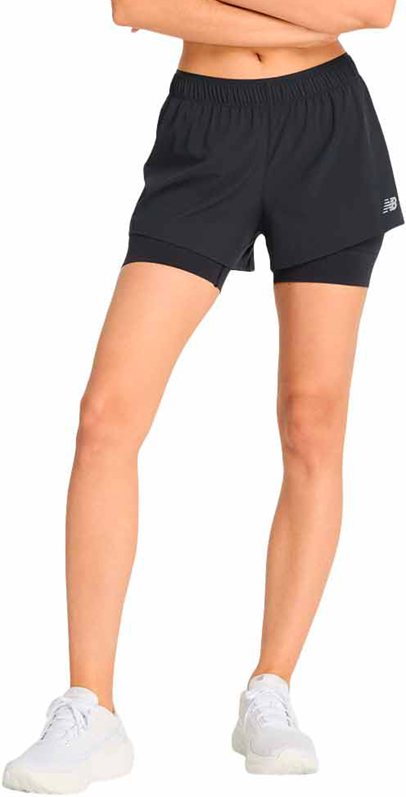 Short de trail running stretch et léger - RC 2-in-1 Short 3" Black - Taille XS - Noir