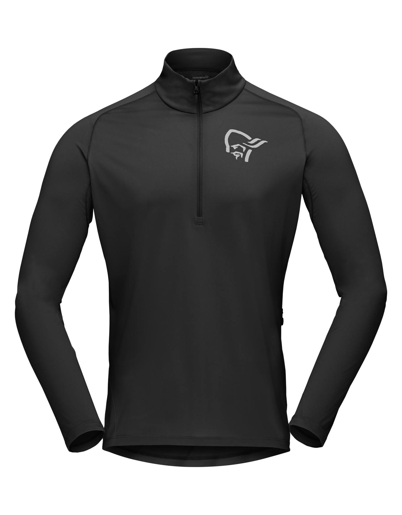 Norrona - Maillot manches longues de VTT - Fjora Equaliser Zip Neck M'S Caviar Black - Taille XL - Noir