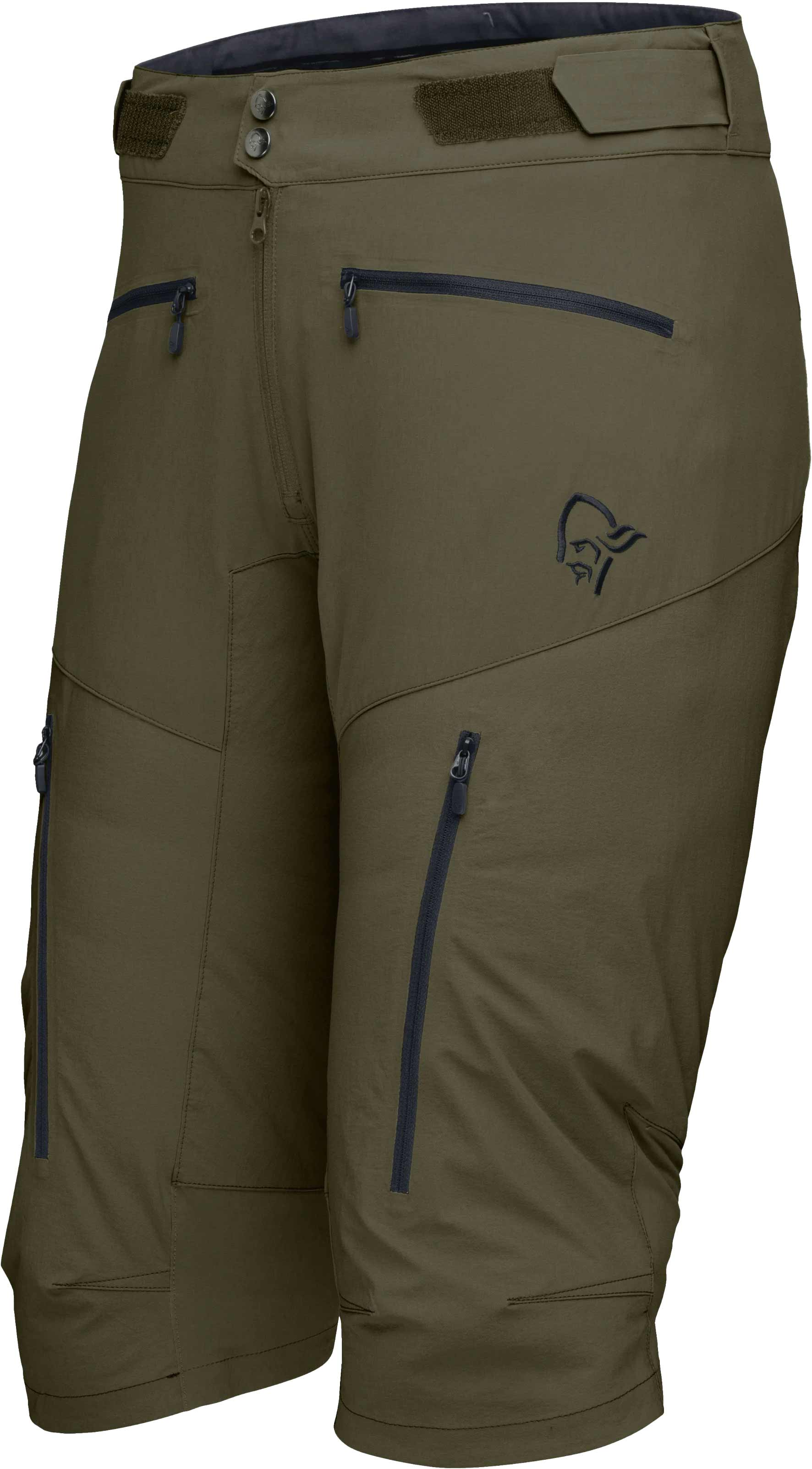 Norrona - Short softshell de VTT - Fjora Flex1 Shorts M'S Olive Night en Softshell - Taille M - Kaki