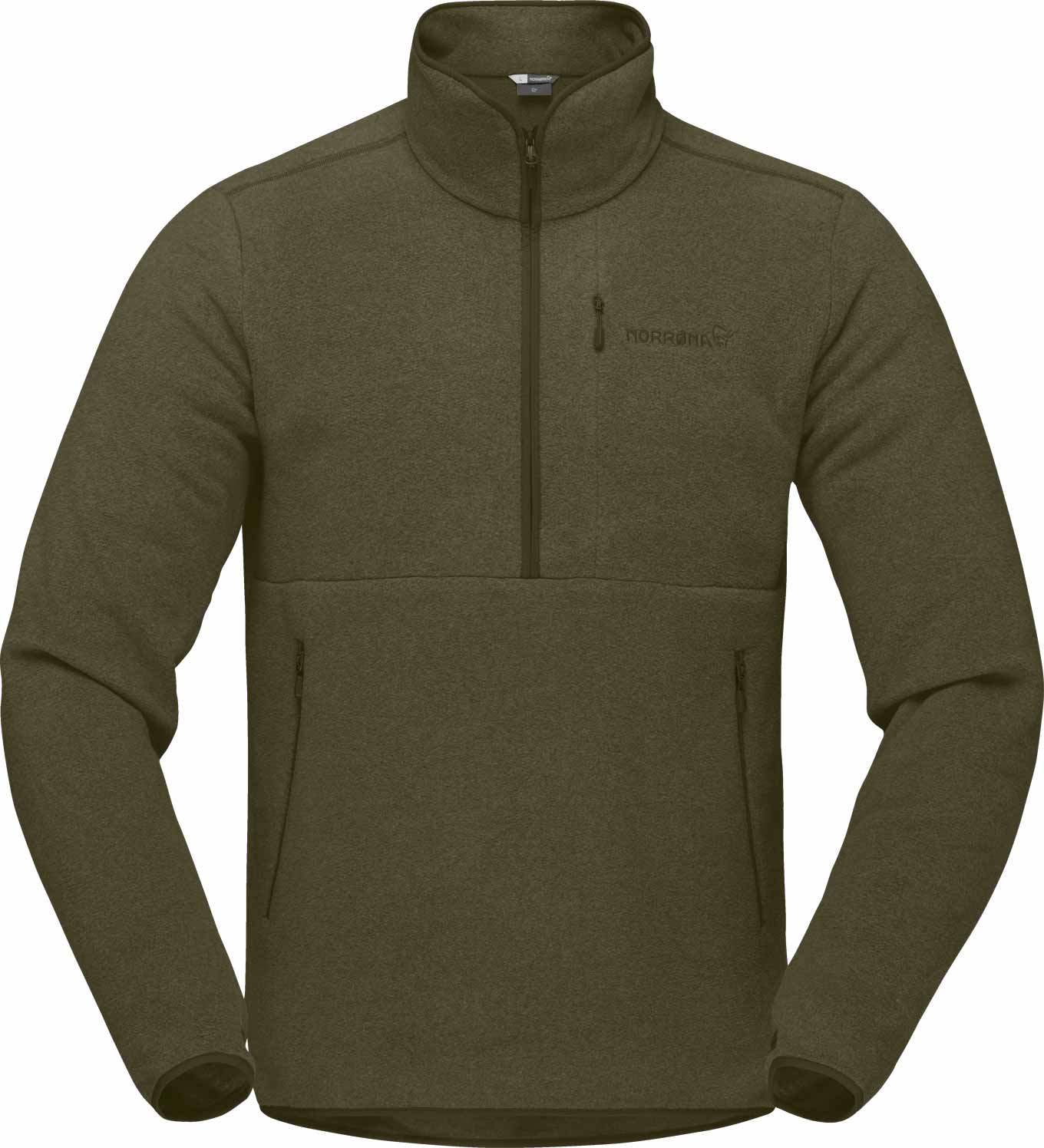 Norrona - Polaire isolante et respirante - Femund Warm2 Zip Neck Olive Night - Taille M - Kaki