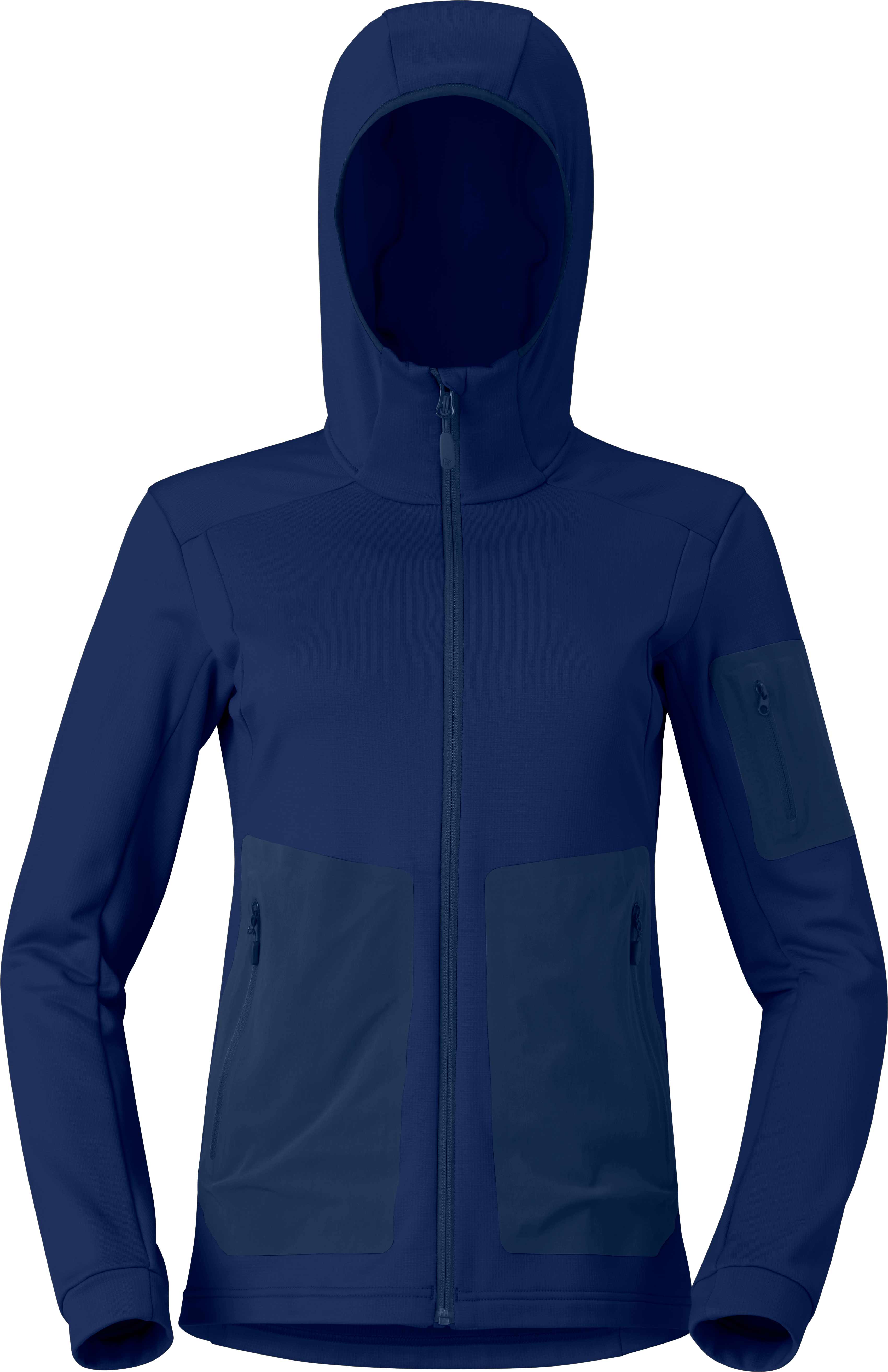 Norrona - Polaire respirante de randonnée - Falketind Warm2 Stretch Hood W Indigo Night - Taille M - Navy