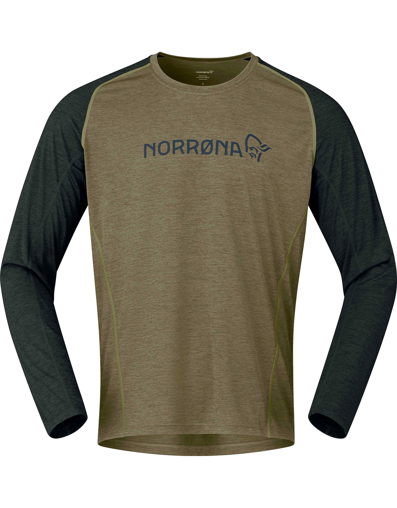 Norrona - T-shirt de VTT à manches longues - Fjora Equaliser Lightweight Long Sleeve M Olive Night - Taille L - Kaki