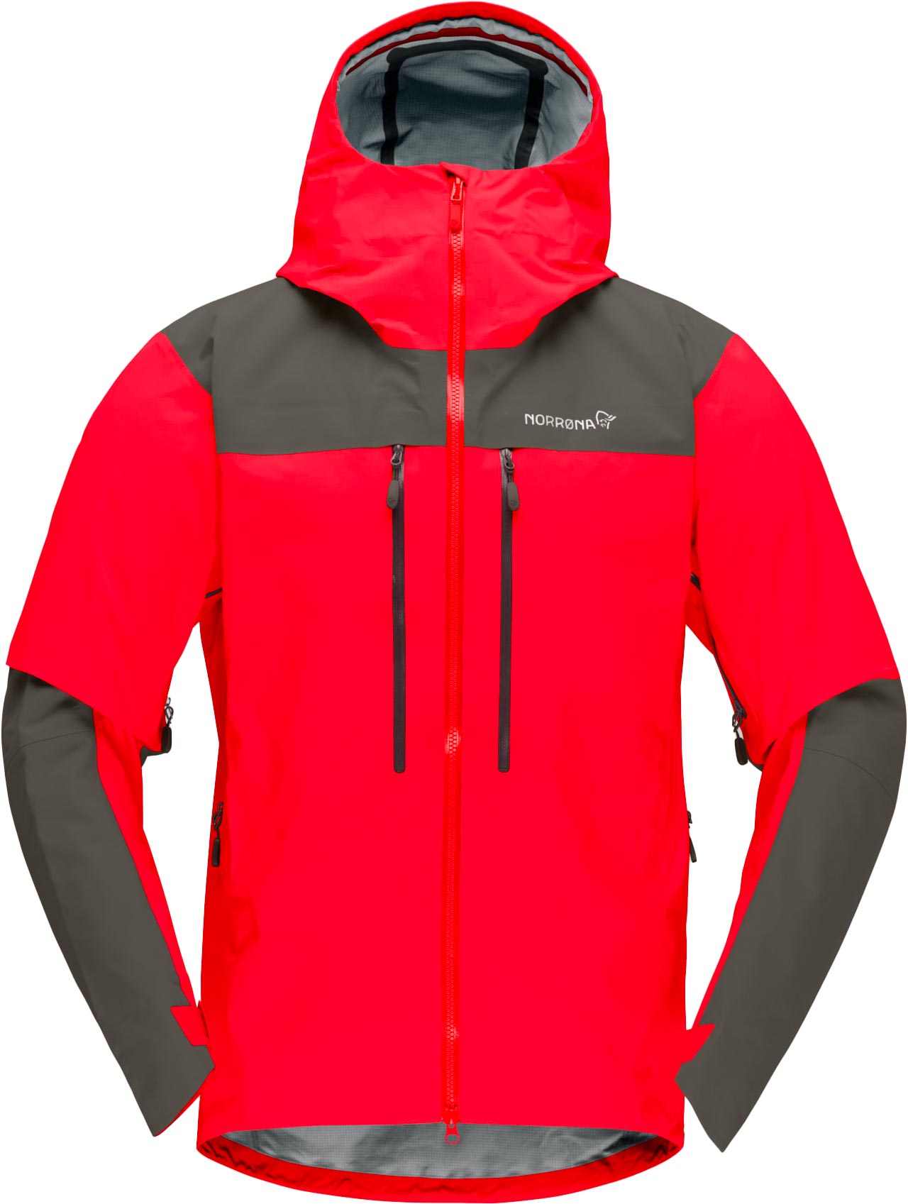 Norrona - Veste d'alpinisme en GORE-TEX PRO - Trollveggen Gore-Tex Pro Light Jacket M Flame Scarlet - Taille M - Rouge