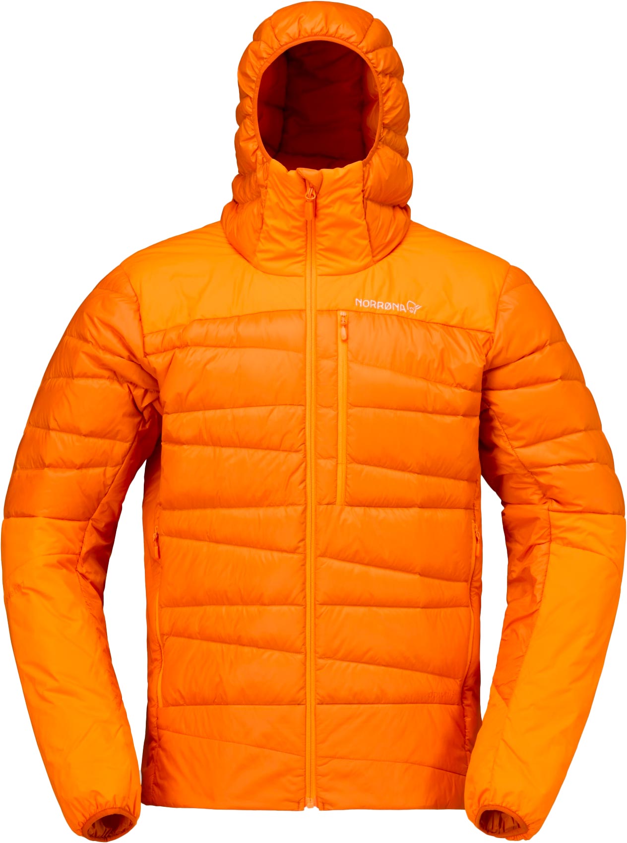 Norrona - Doudoune en duvet d'oie - Falketind Down750 Zip Hood M Gold Flame en Tissu Technique - Taille L - Orange