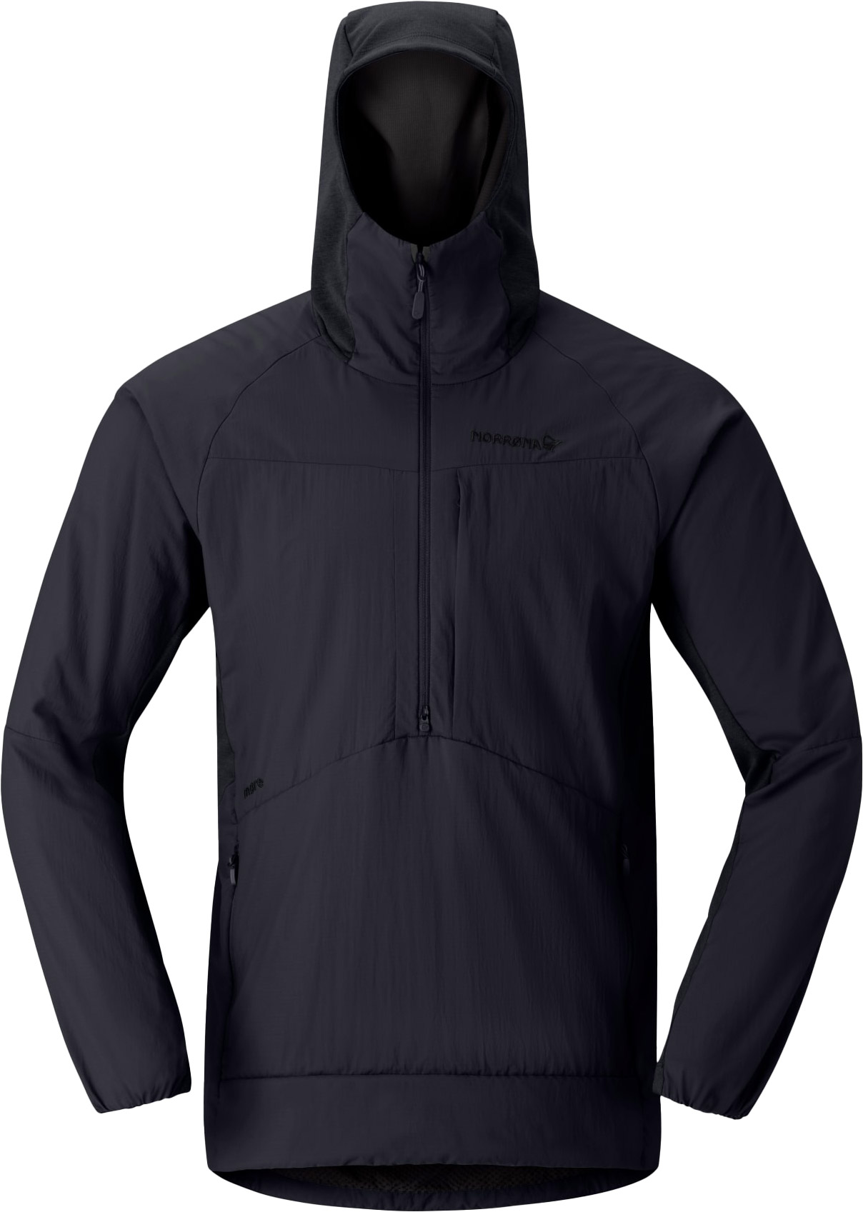 Norrona - Couche intermédiaire respirante - More Octa Zip Hood M Caviar Black - Taille XL - Noir