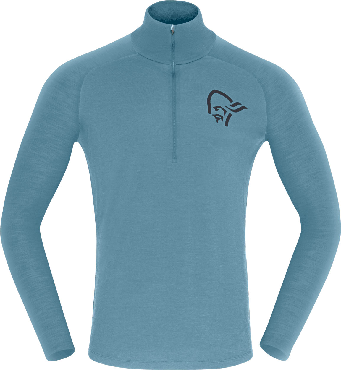 Norrona - Haut en laine de mérinos - Femund PureUll Zip Neck M Trooper en Laine - Taille L - Bleu
