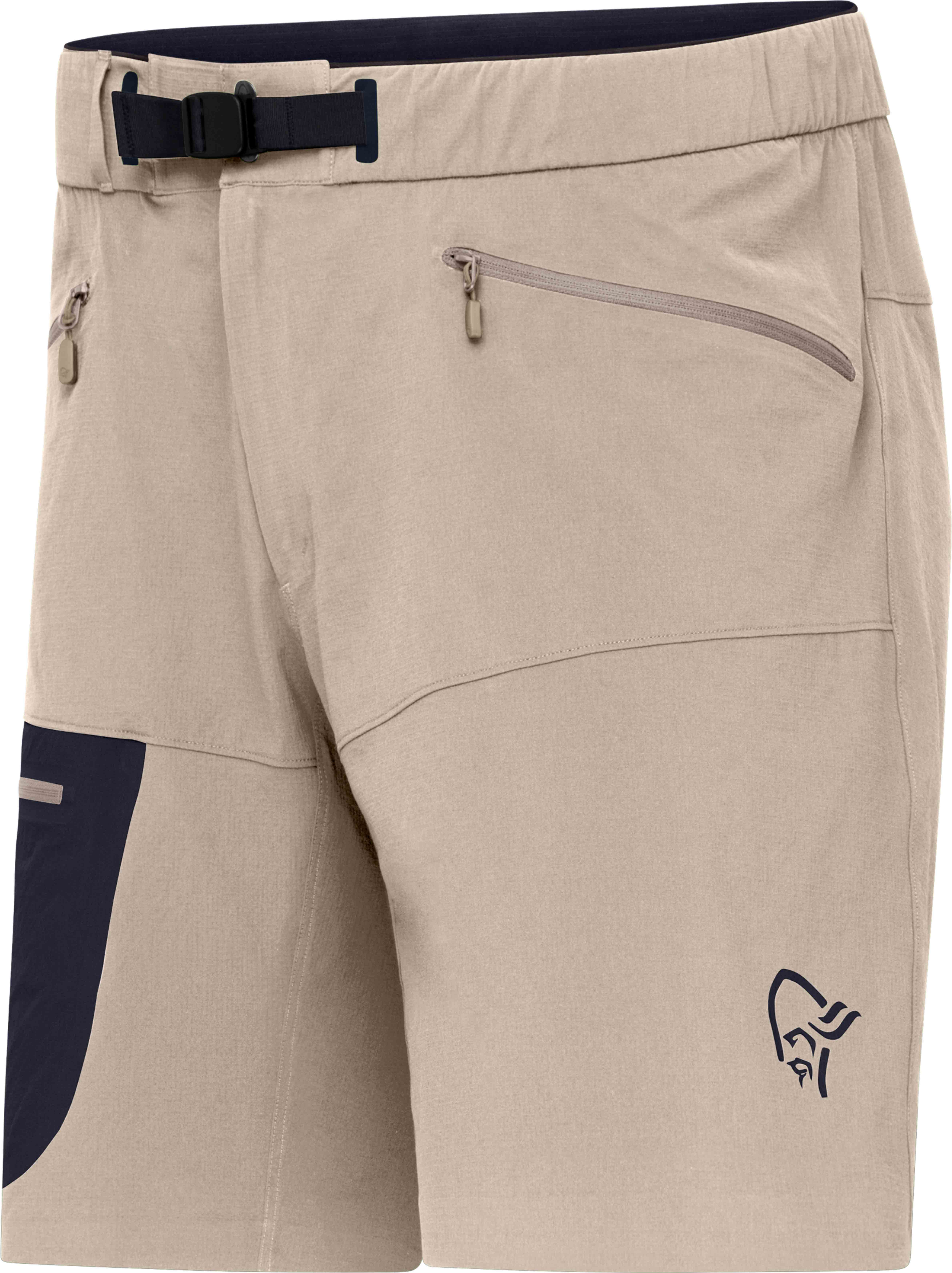 Norrona - Short déperlant stretch imperméable - Falketind Flex1 Light Shorts M Winter Twig Caviar Black en Nylon - Taille L - Blanc