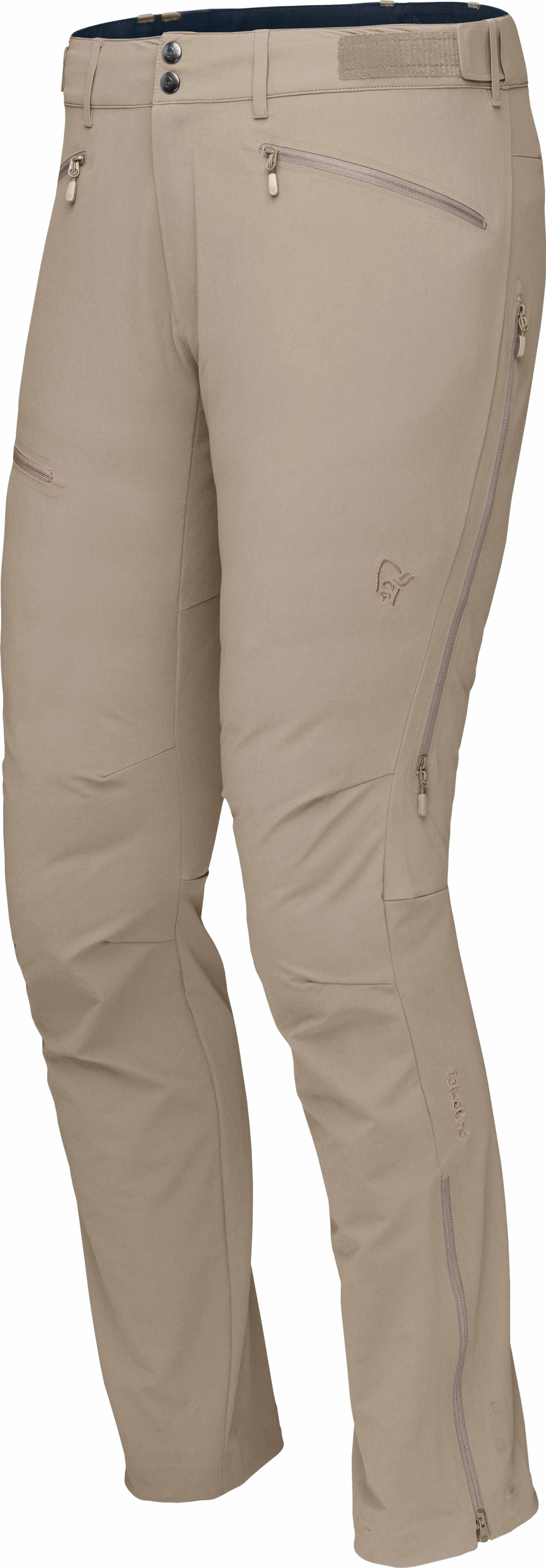Norrona - Pantalon softshell résistant au vent et à l'eau pour alpinisme - Falketind Flex1 Pants M Winter Twig en Nylon - Taille M - Beige