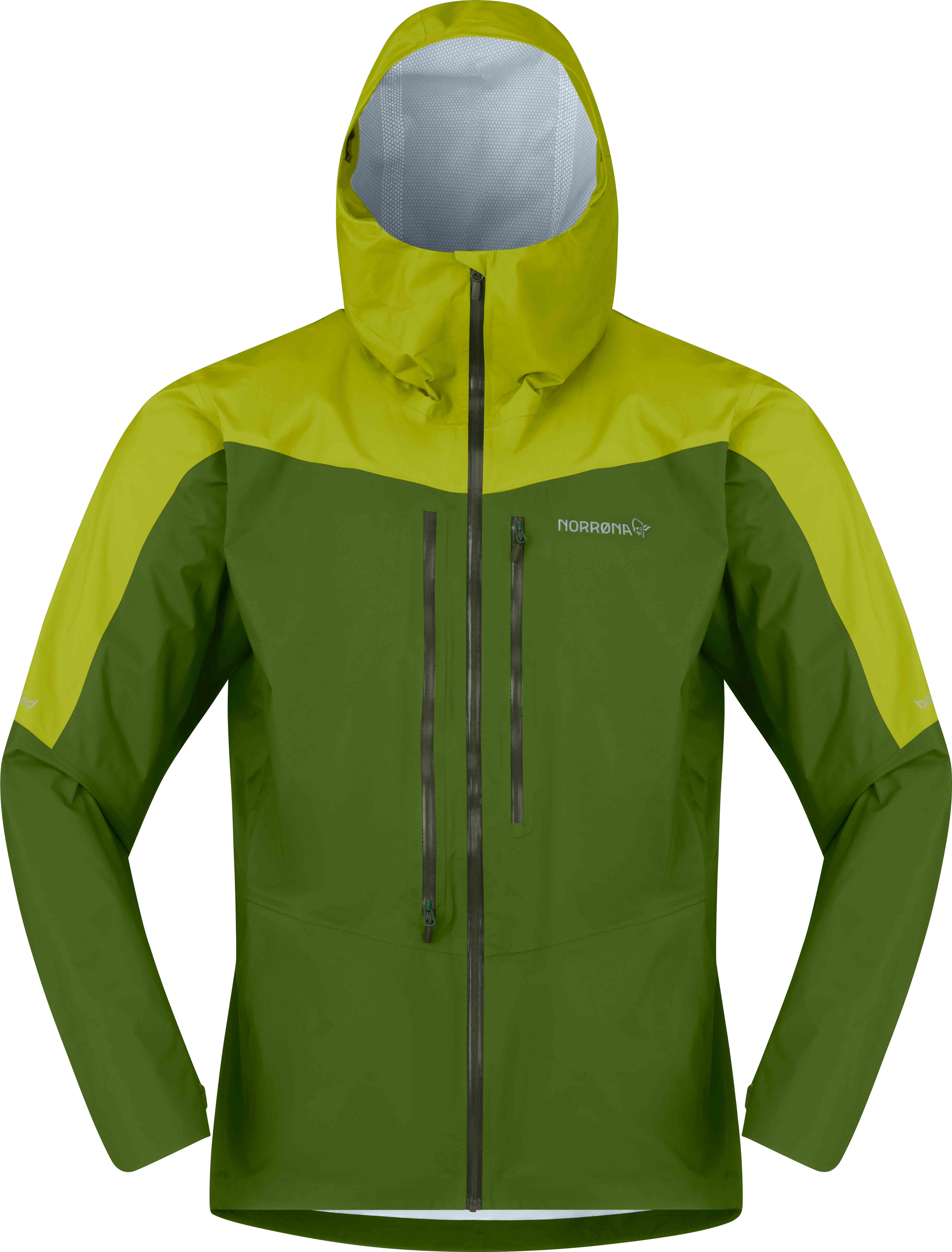 Norrona - Veste de randonnée imperméable - Falketind Dri1 Jacket M Pesto Golden Lime en Nylon - Taille M - Vert