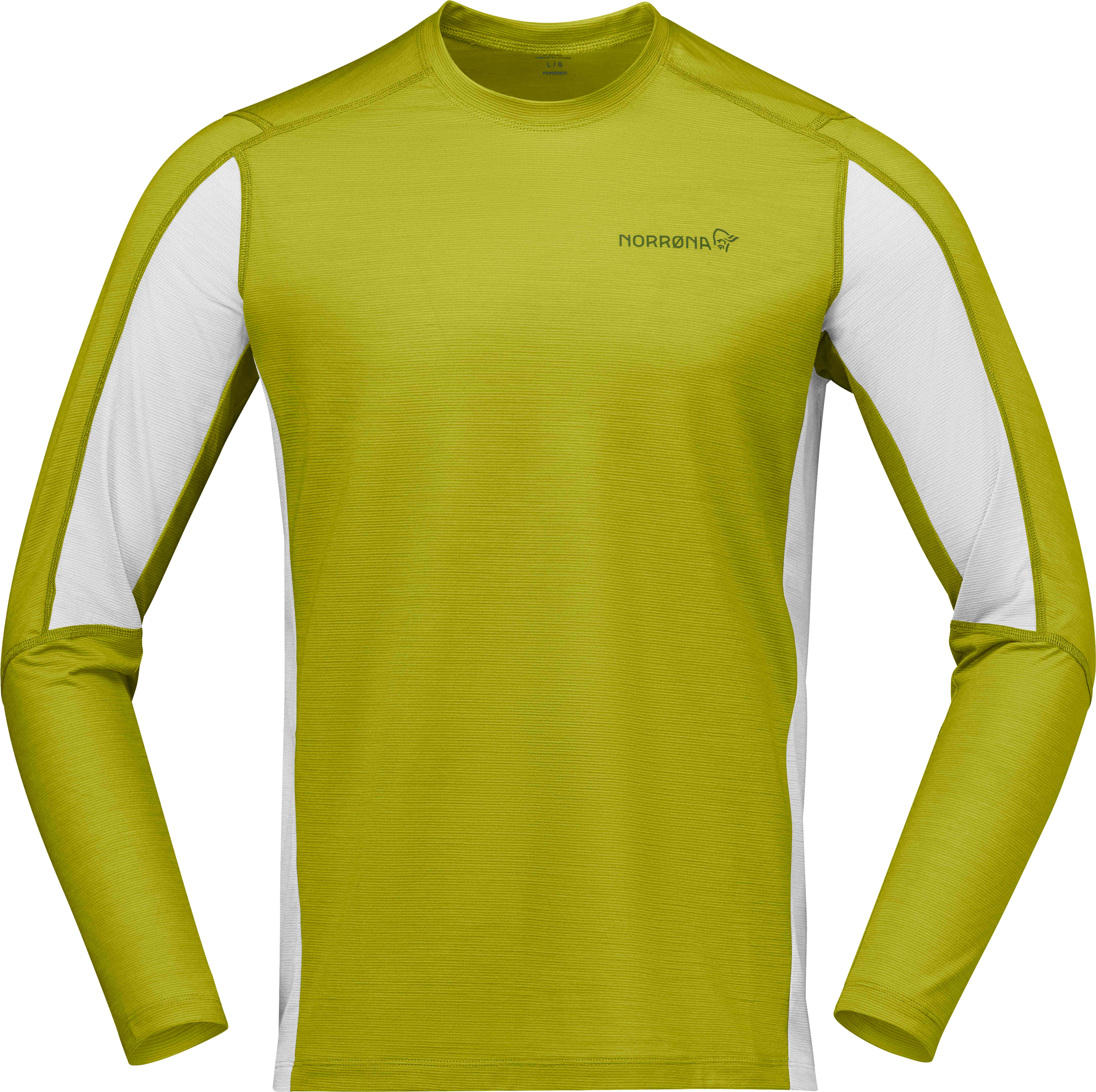Norrona - T-shirt d'alpinisme en laine de mérinos respirante et antiodeur - Falketind Equaliserull Long Sleeve M Golden Lime Whisper White