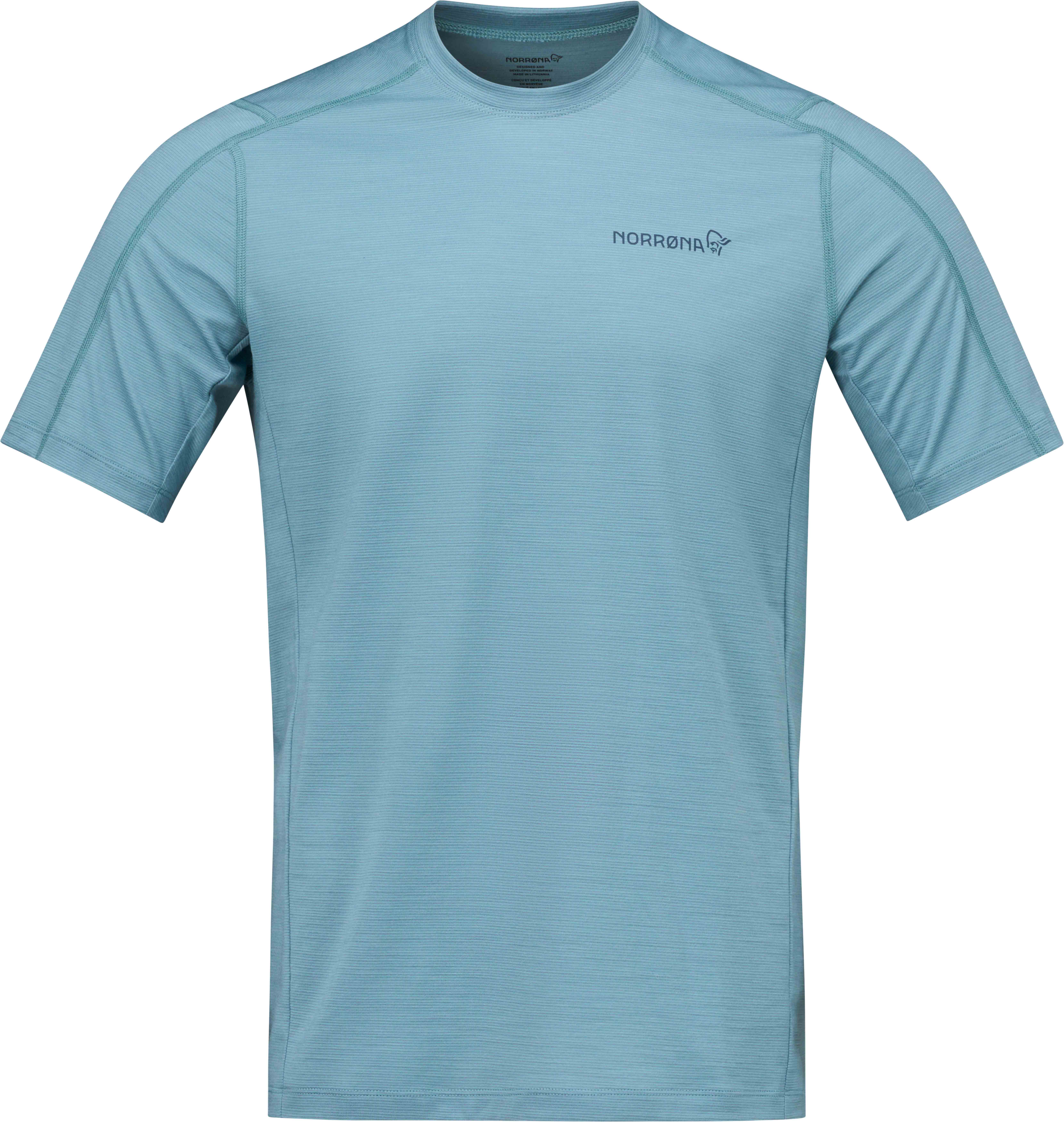 Norrona - T-shirt d'alpinisme en laine de mérinos léger et respirant - Falketind Equaliserull T-Shirt M Trooper en Nylon - Taille M - Bleu