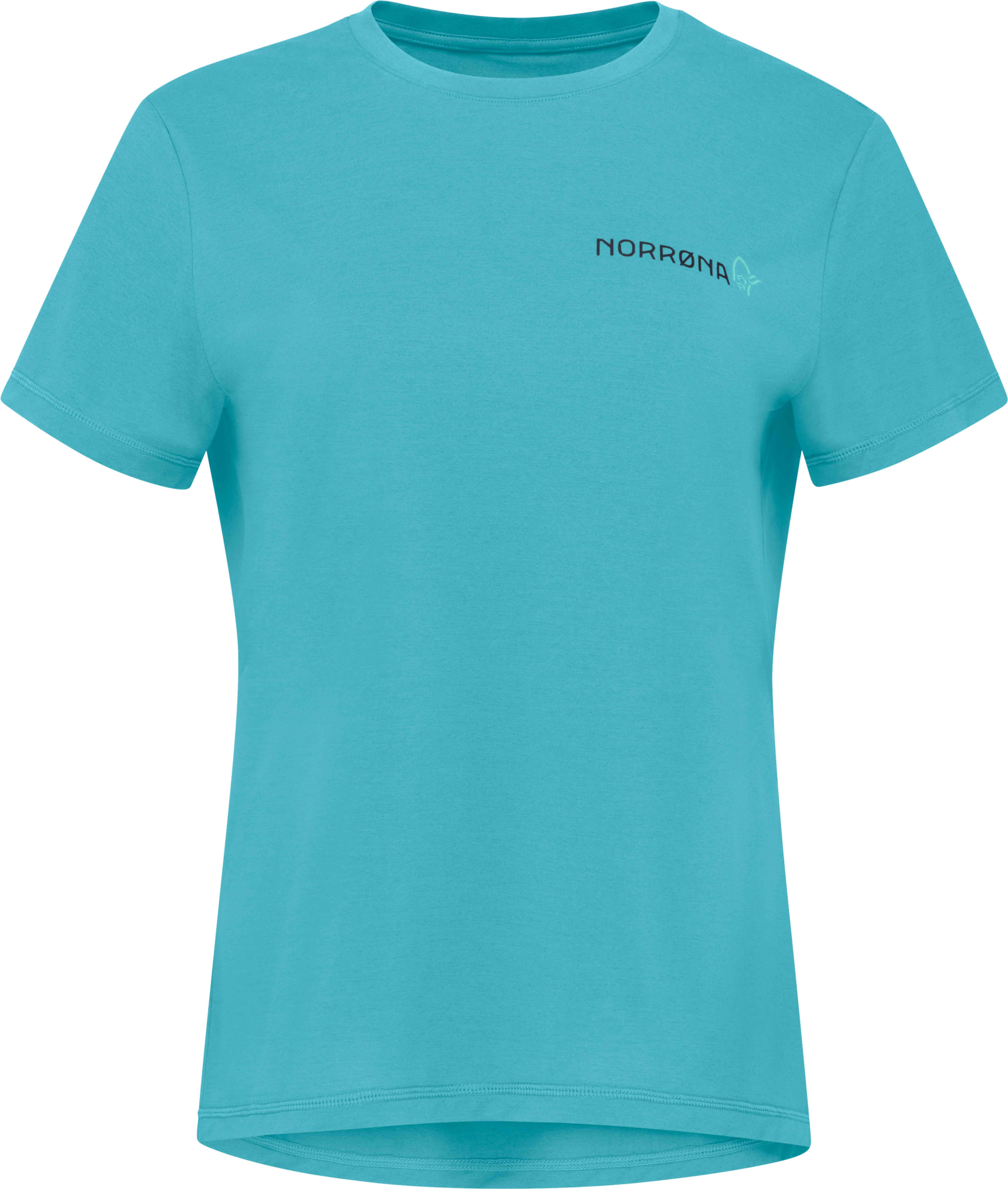 Norrona - T-shirt de randonnée léger et déperlant - Femund Tech T-Shirt W Aqua Haze - Taille M - Bleu