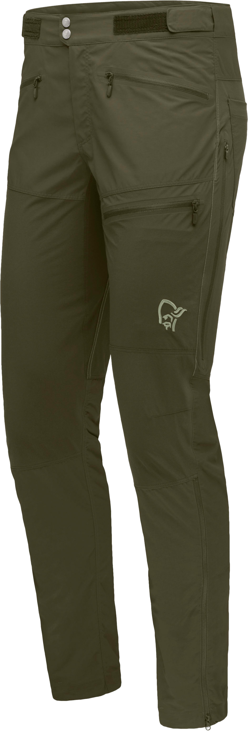 Norrona - Pantalon softshell résistant pour alpinisme - Femund Flex1 Lightweight Pants M Olive Night en Nylon - Taille L - Kaki