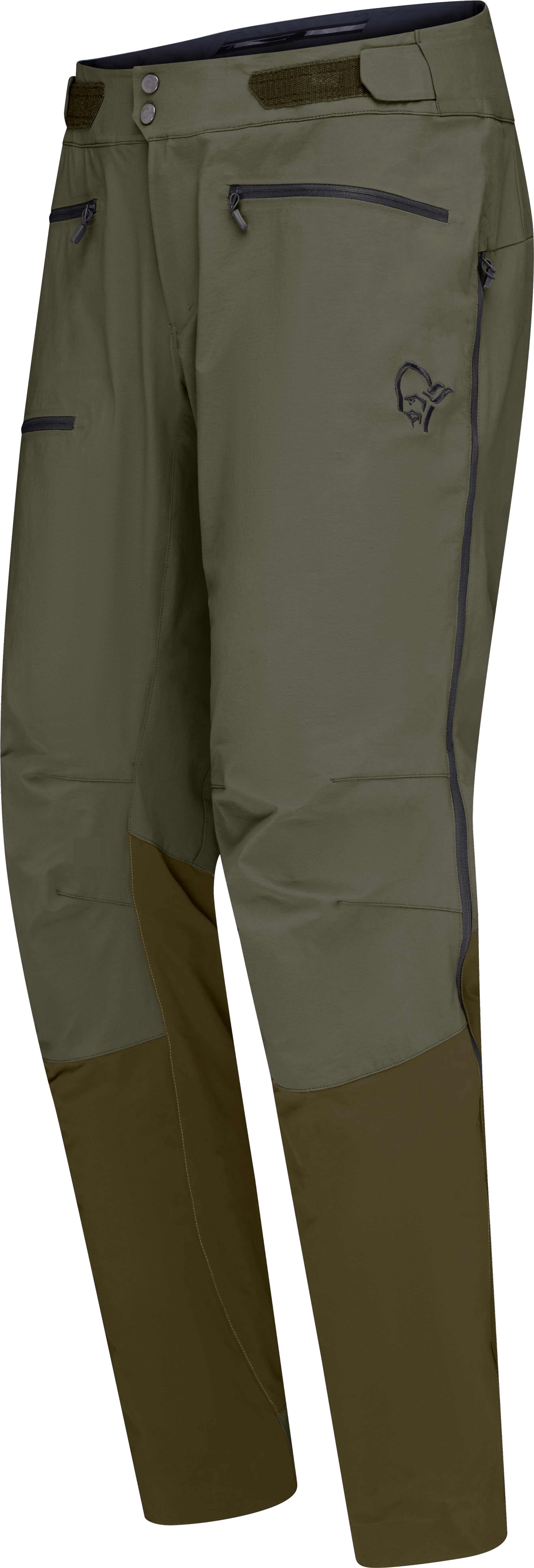 Norrona - Pantalon softshell résistant de randonnée - Fjora Flex1 Pants M Olive Night en Nylon - Taille L - Kaki