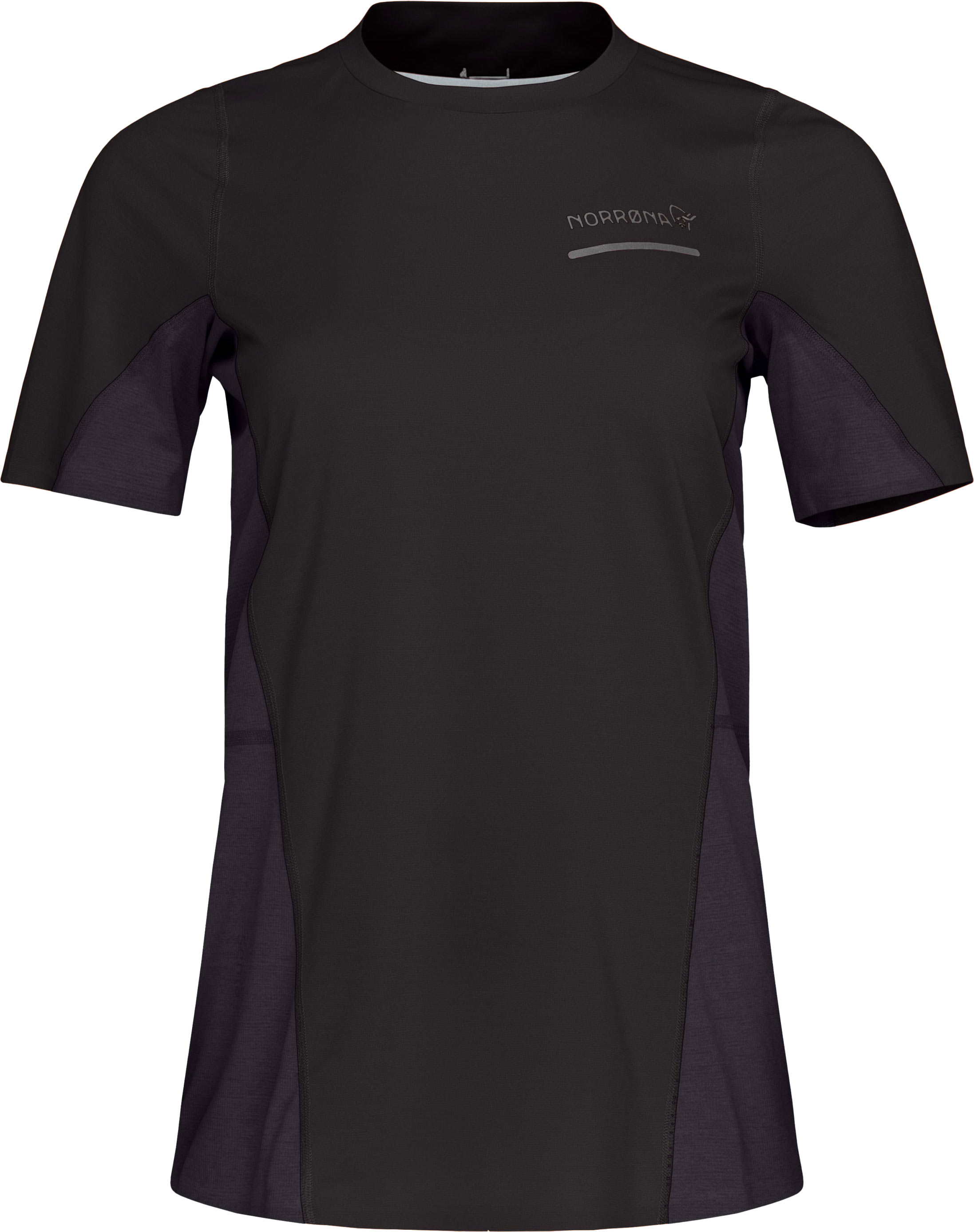 Norrona - T-shirt de running léger et technique - Senja Equaliser Lightweight T-Shirt W Caviar Black - Taille M - Noir