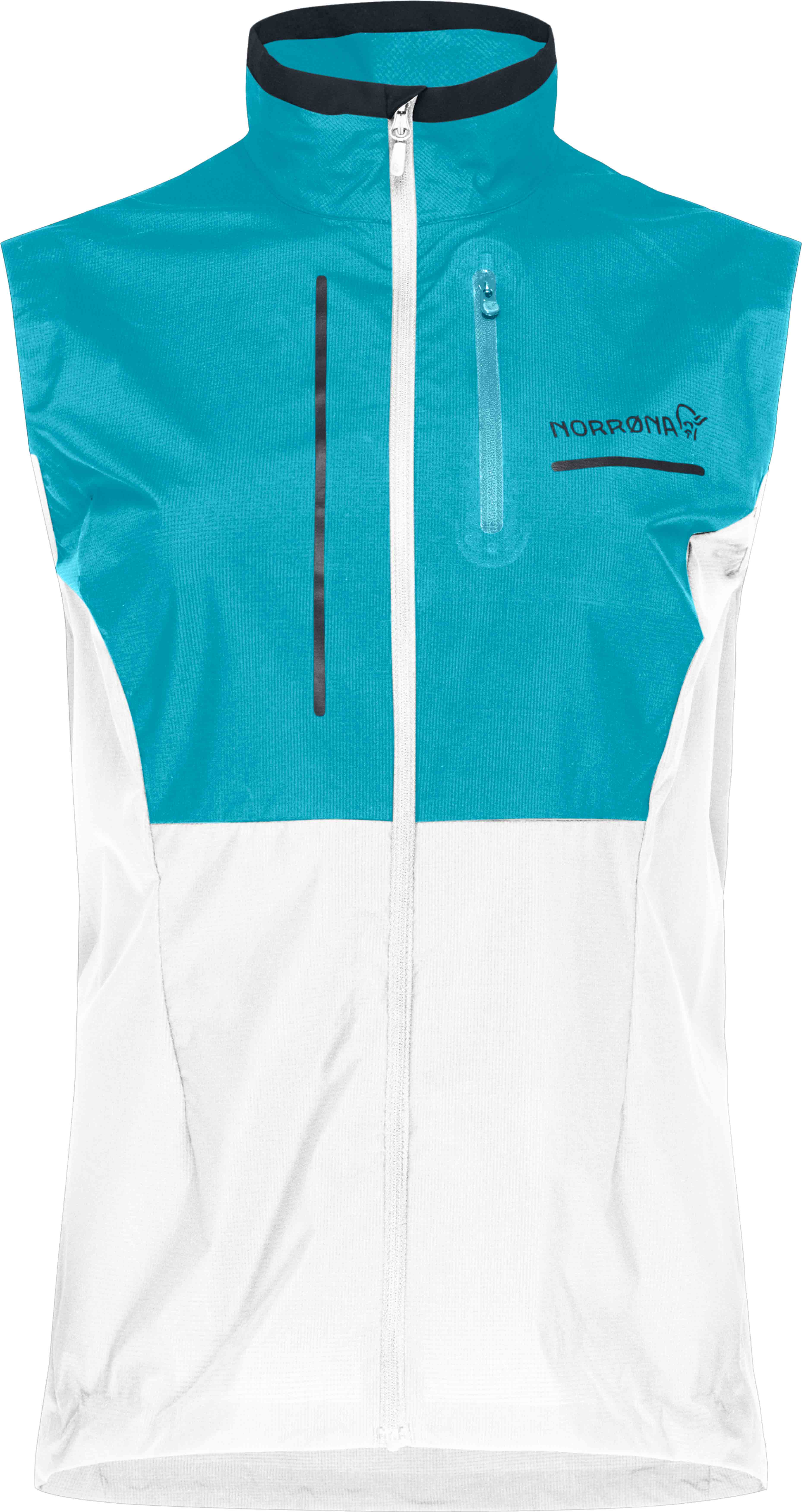 Norrona - Veste de trail coupe-vent - Senja Aero90 Vest W Brittany Blue Snow White en Nylon - Taille S - Bleu