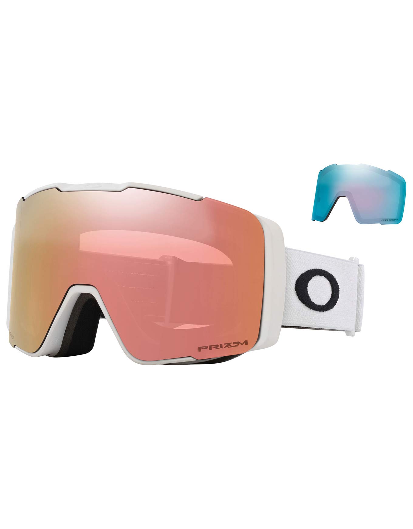 Masque de ski avec 2 écrans - Line Miner Pro M Matte White Prizm Rose Gold & Prizm Sapphire - Blanc
