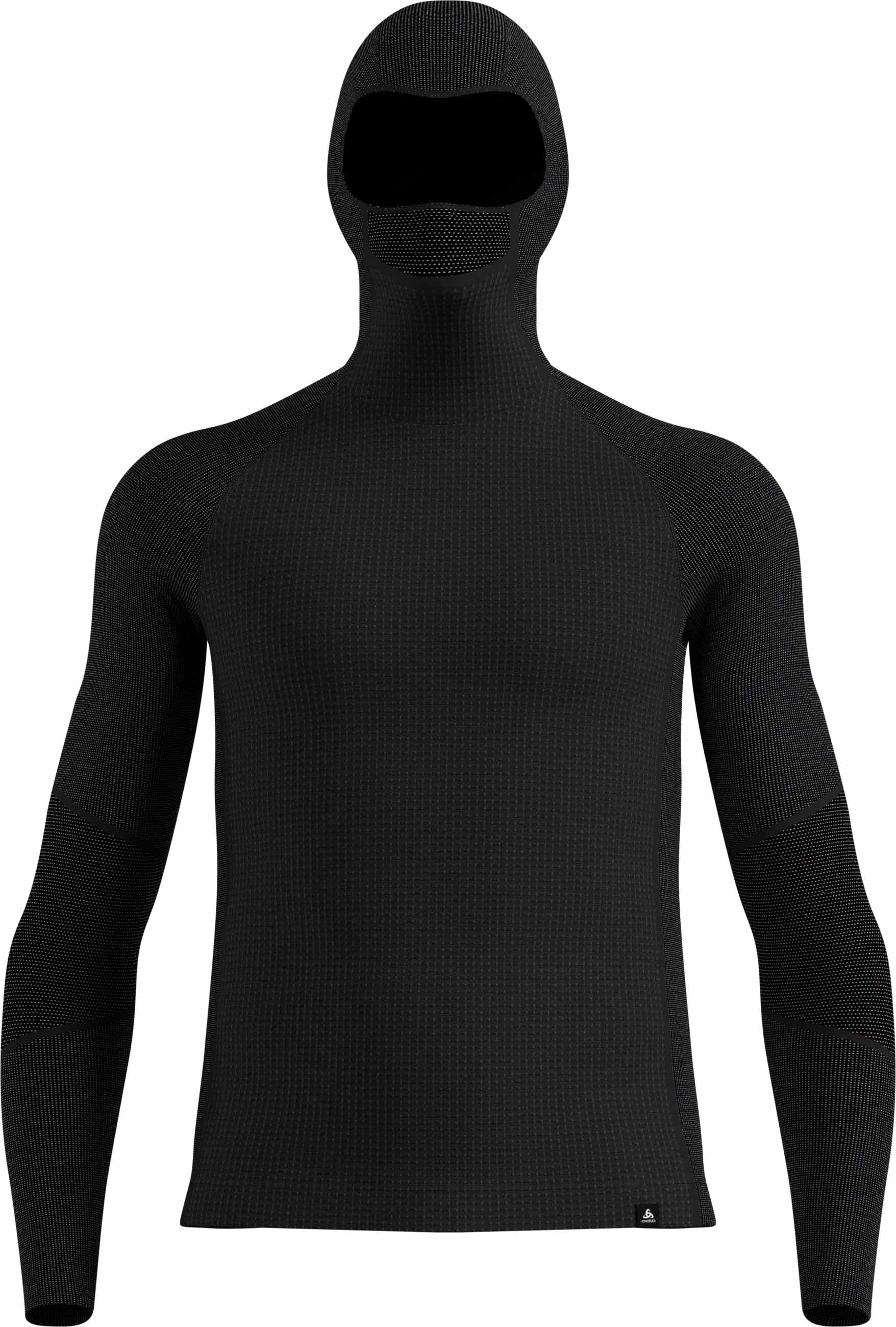 Première couche technique en laine de mérinos - BL Top Facemask LS Seamless Performance M Black en Laine - Taille M - Noir