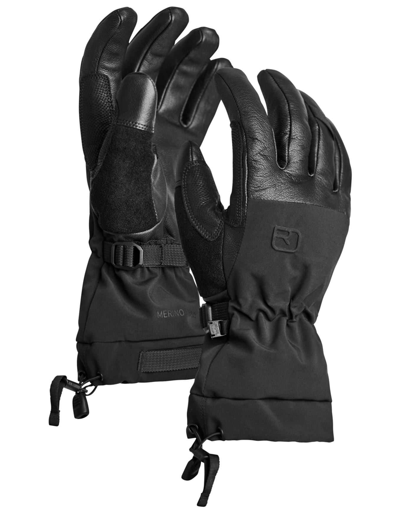 Gants de ski en laine de mérinos - Merino Freeride Glove M Black Raven en Laine - Taille S - Noir