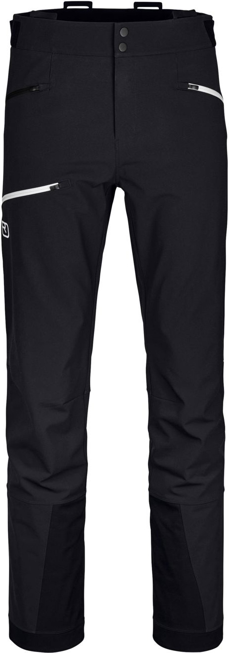 Winddichte und wasserabweisende Skitourenhose Pizol Pants M Black Raven für Herren aus Softshell Größe L schwarz